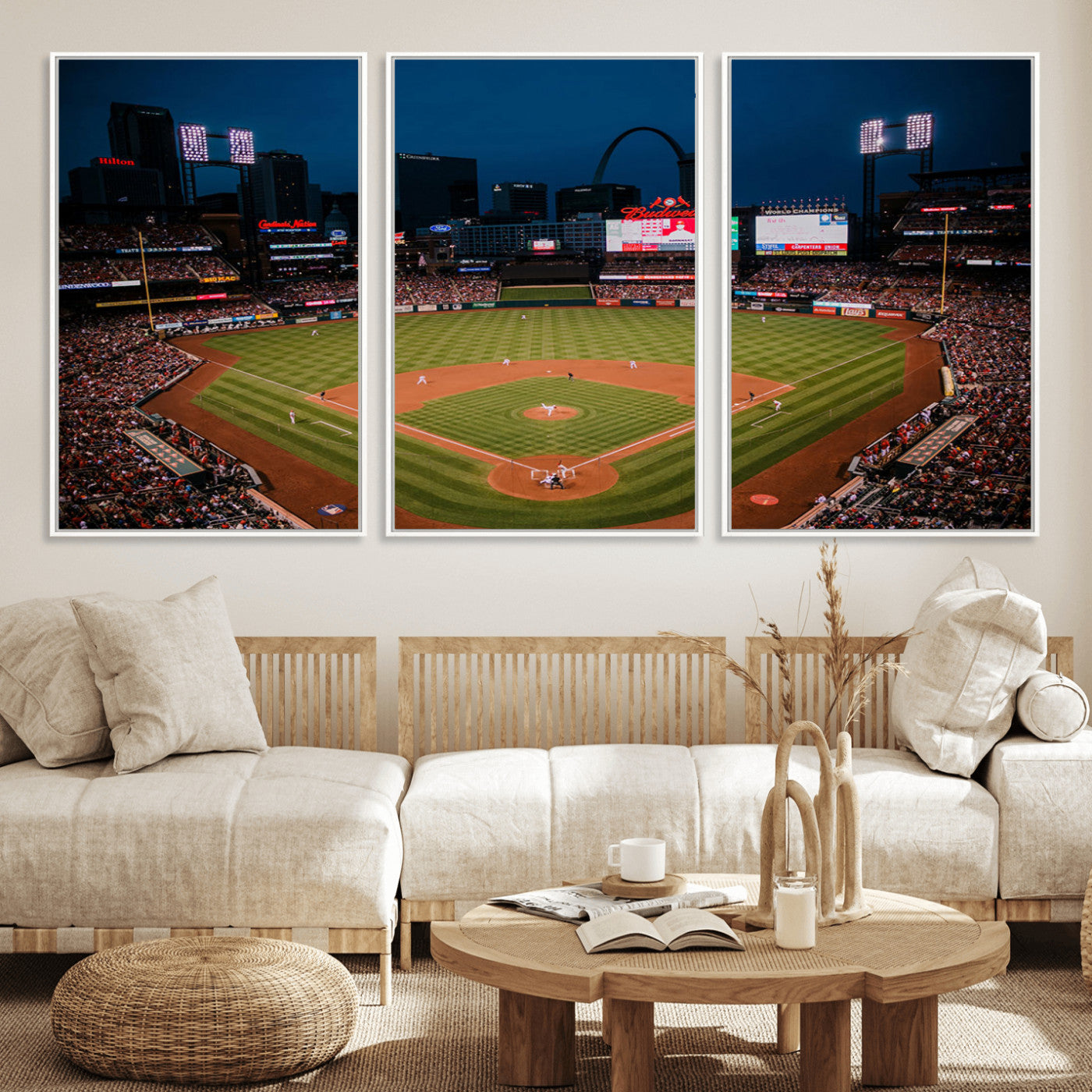 MGV-FC-60X30-3P - St. Louis Cardinals Baseball Team Print - Busch Stadium Wall Art Canvas Print