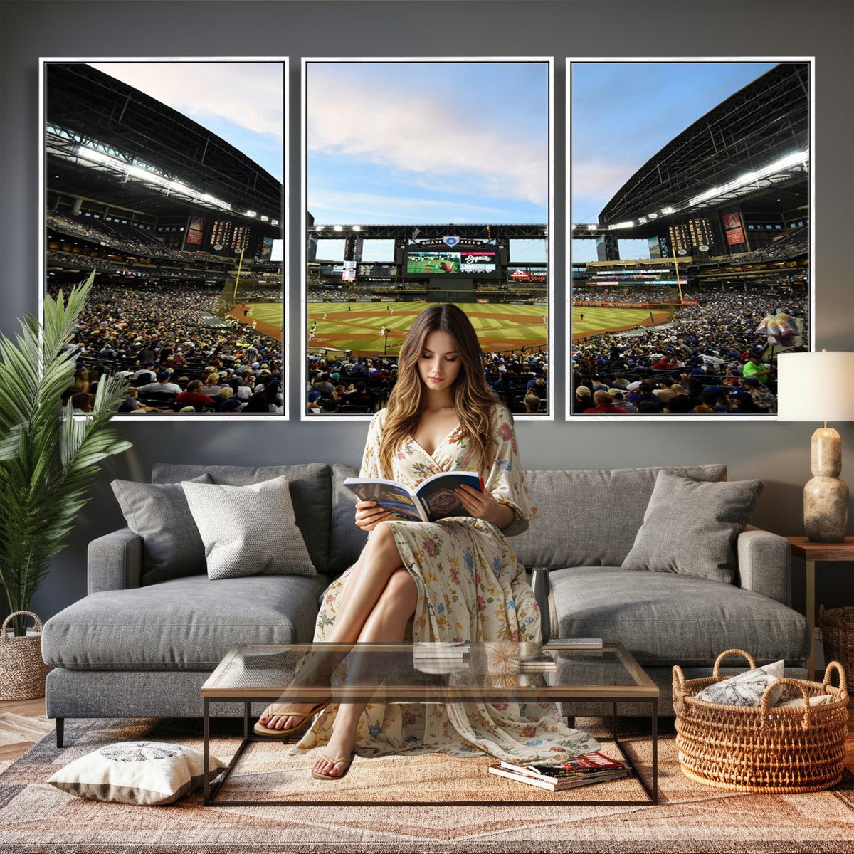 92672-MGV-CV-36X24 - Arizona Diamondbacks Team Print - Phoenix Chase Field