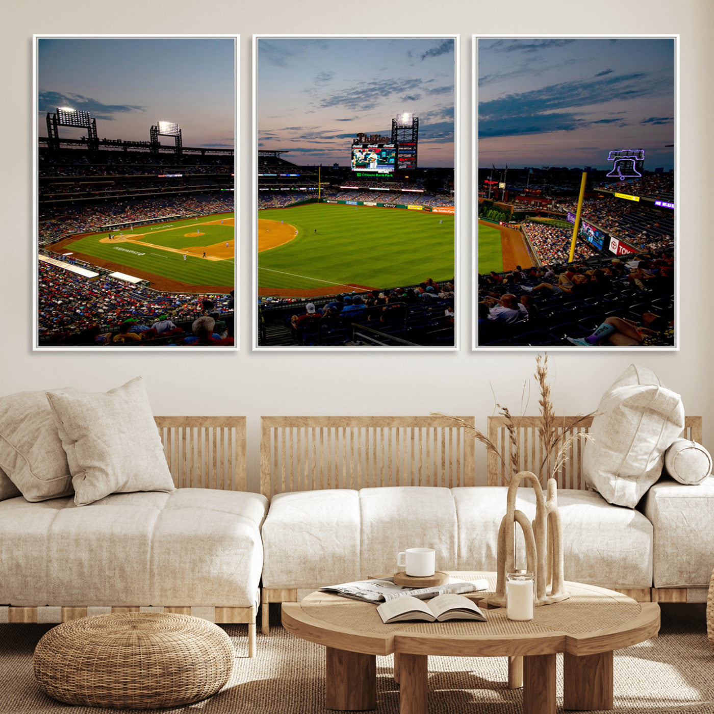 MGV-FC-60X30-3P - Philadelphia Phillies Baseball Team Print - Citizens Bank Park Stadium Wall Art Canvas Print
