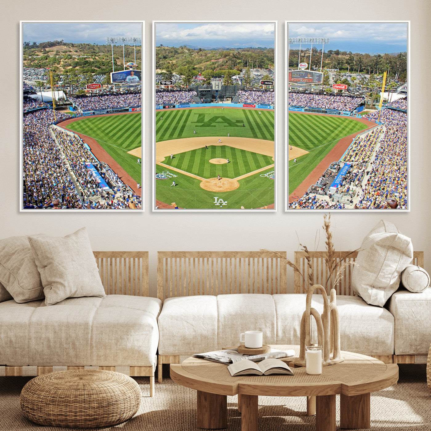 MGV-FC-60X30-3P - Citi Field Wall Art Print | 3-Panel New York Mets Baseball Stadium Canvas Print | Framed Sports Decor for Living Room, Man Cave, or Office