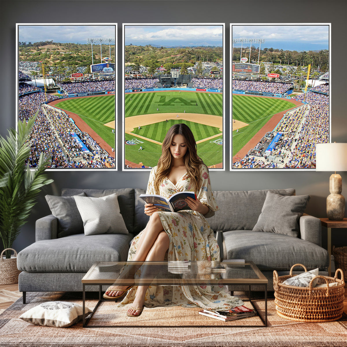 34760-MGV-CV-36X24 - Citi Field Wall Art Print | 3-Panel New York Mets Baseball Stadium Canvas Print