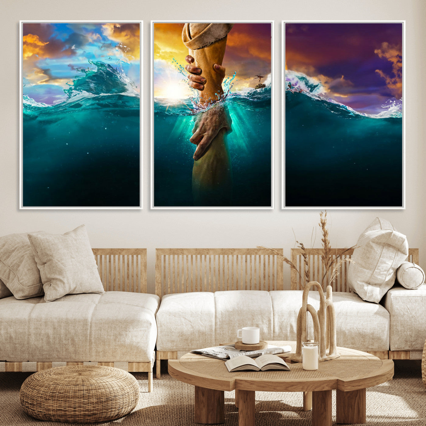 MGV-FC-60X30-3P - God Hand Wall Art Canvas Print