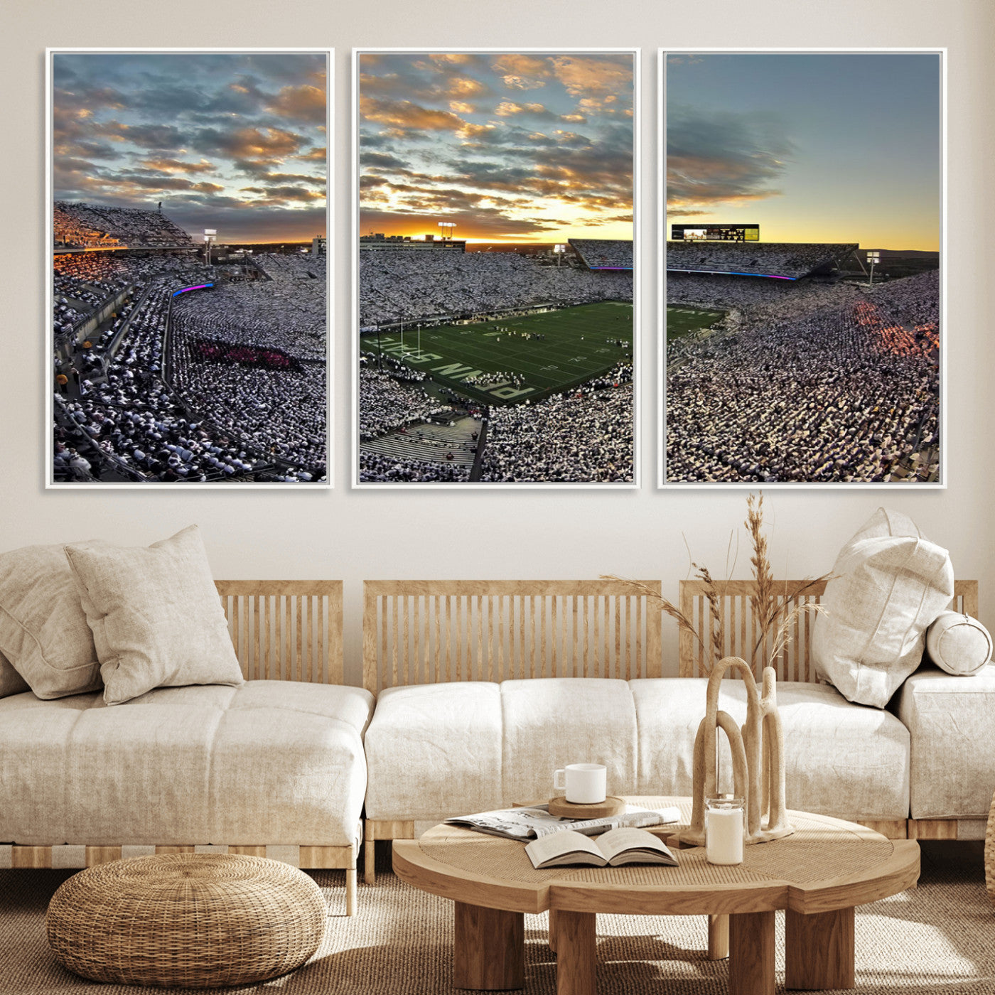 MGV-FC-60X30-3P - Beaver Stadium Wall Art - Penn State Stadium Wall Art | Penn Nittany Lions Football Match for Sport Room Decor