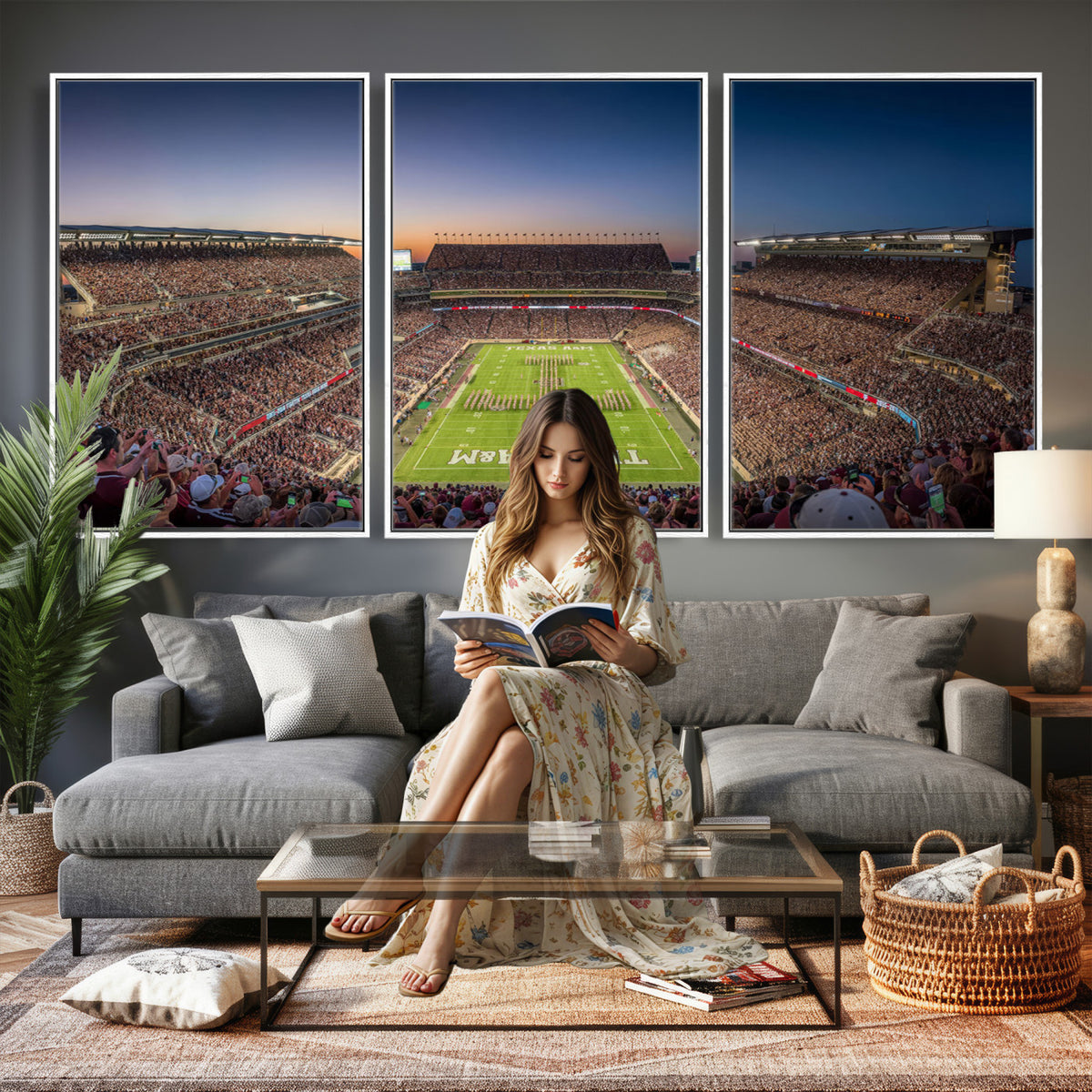 17421-MGV-CV-36X24 - Kyle Field Wall Art Print | Large Texas A&M Aggies Football Canvas Print for Sports Enthusiasts |