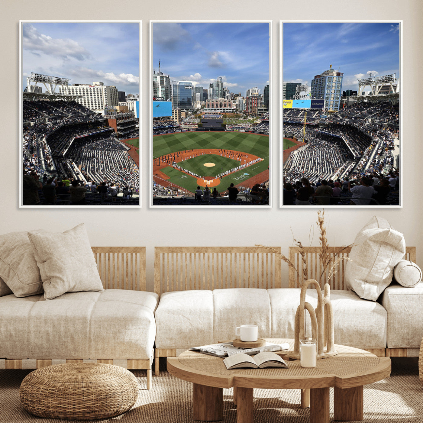 MGV-FC-60X30-3P - San Diego Padres Baseball Team Print - Petco Park Stadium Wall Art Canvas Print