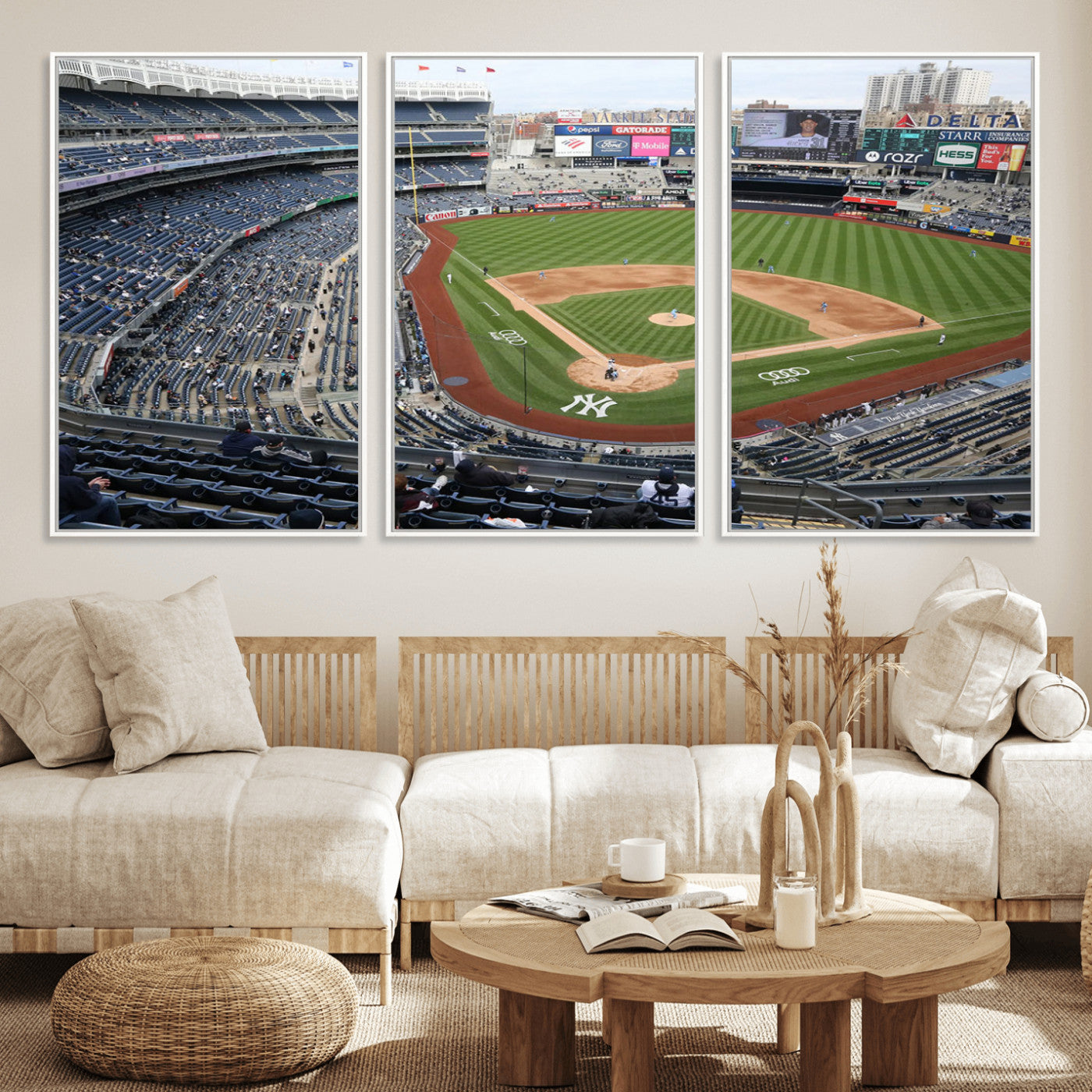 MGV-FC-60X30-3P - New York Yankees Baseball Team Print - Yankee Stadium Wall Art Canvas Print