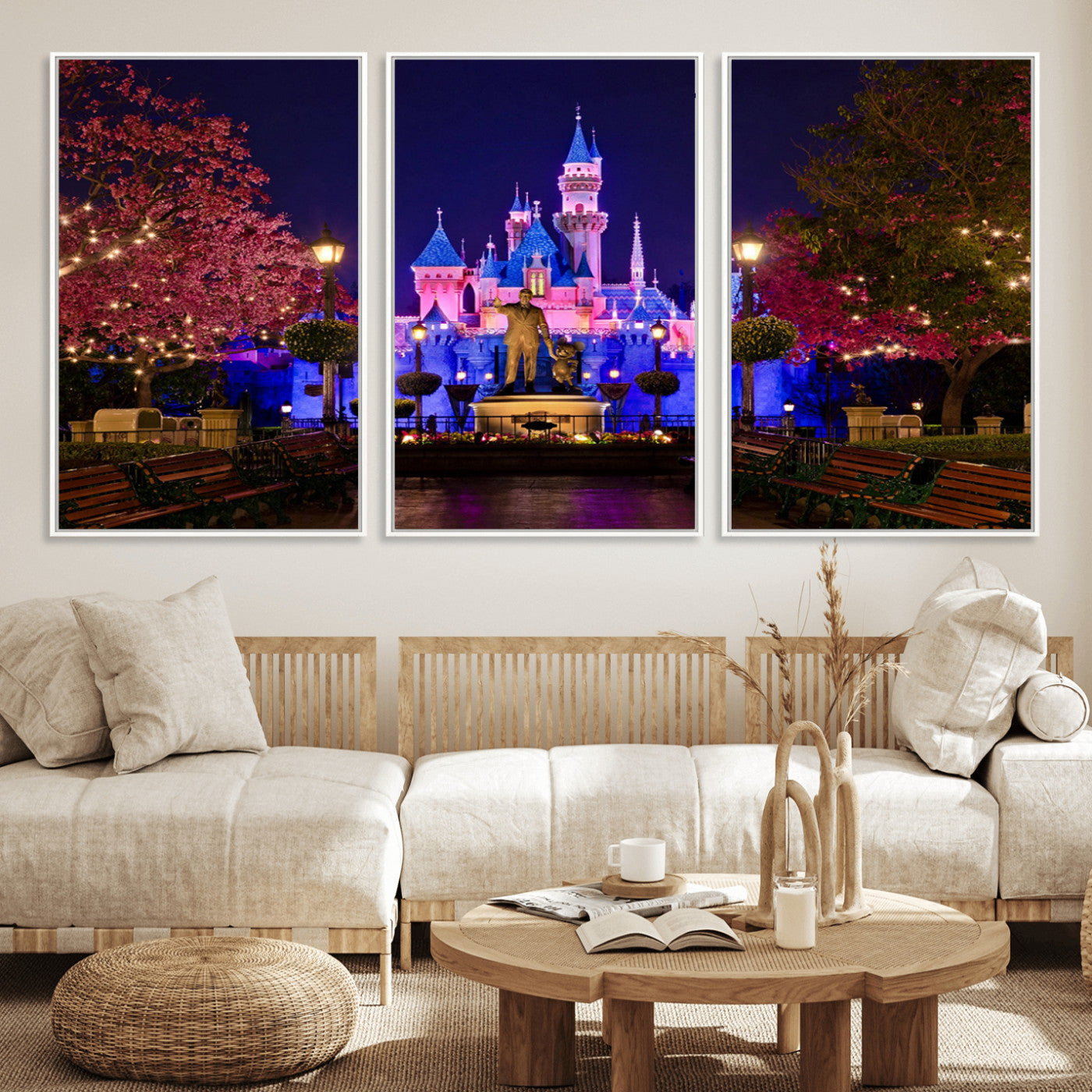 MGV-FC-60X30-3P - Castle Large Wall Art Disney Magic Kingdom Kids Room Decor - Disney World Christmas Home Decor Child