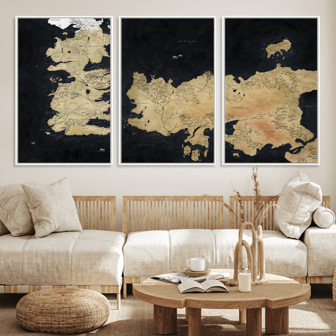 MGV-FC-60X30-3P - Push Pin World Map Canvas Print – Framed Wall Art for Couples to Track Their Travels – Anniversary