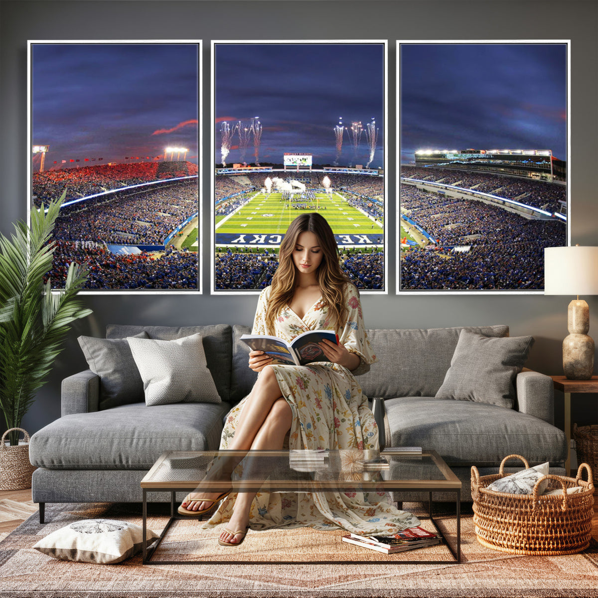 26008-MGV-CV-36X24 - Kroger Field Canvas Wall Art, Kentucky Stadium Wall Art
