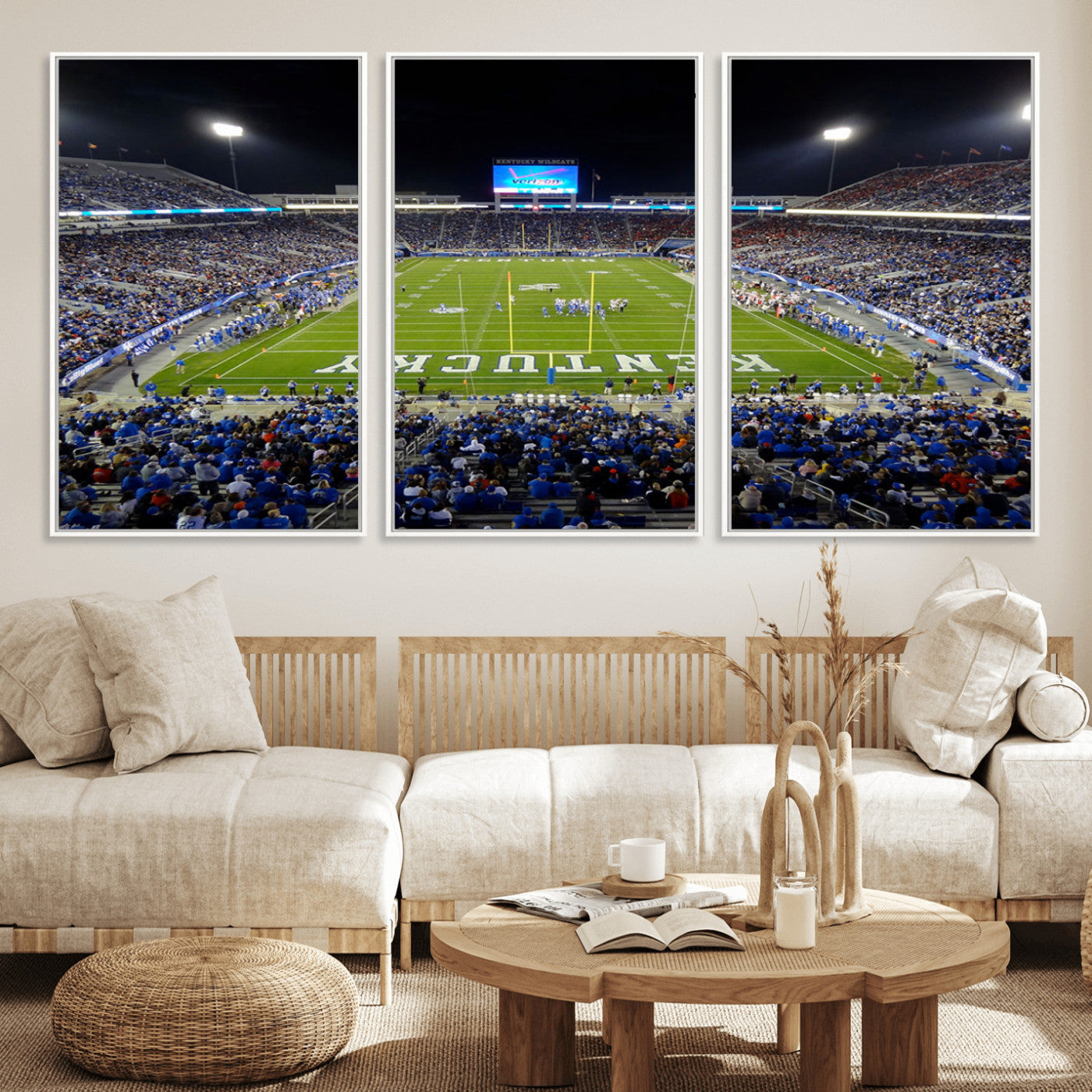 MGV-FC-60X30-3P - Kroger Field Canvas Wall Art - Kentucky Stadium Wall Art Print - Sunset Football Stadium Wall Decor