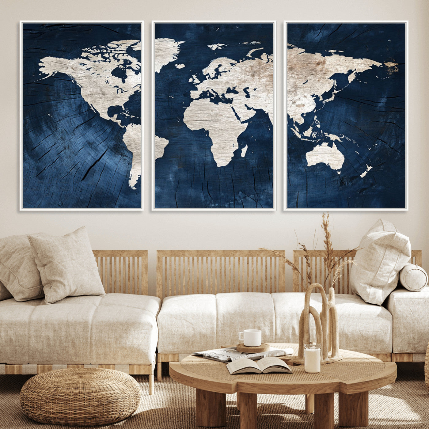 MGV-FC-60X30-3P - Push Pin World Map Canvas Print – Framed Wall Art for Couples to Track Their Travels – Anniversary