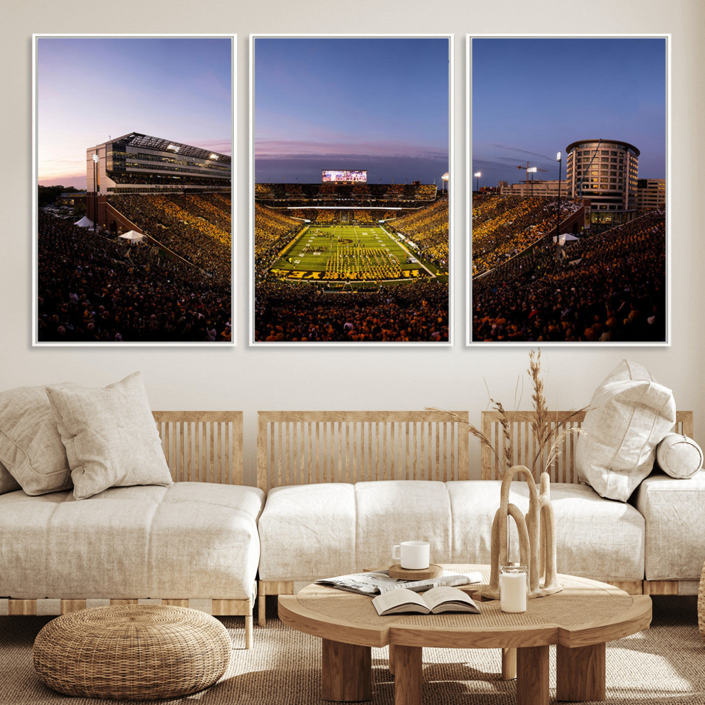 MGV-FC-60X30-3P - Iowa Hawkeyes Kinnick Stadium Wall Art Canvas Print, Framed Iowa Hawkeyes Kinnick Stadium Canvas