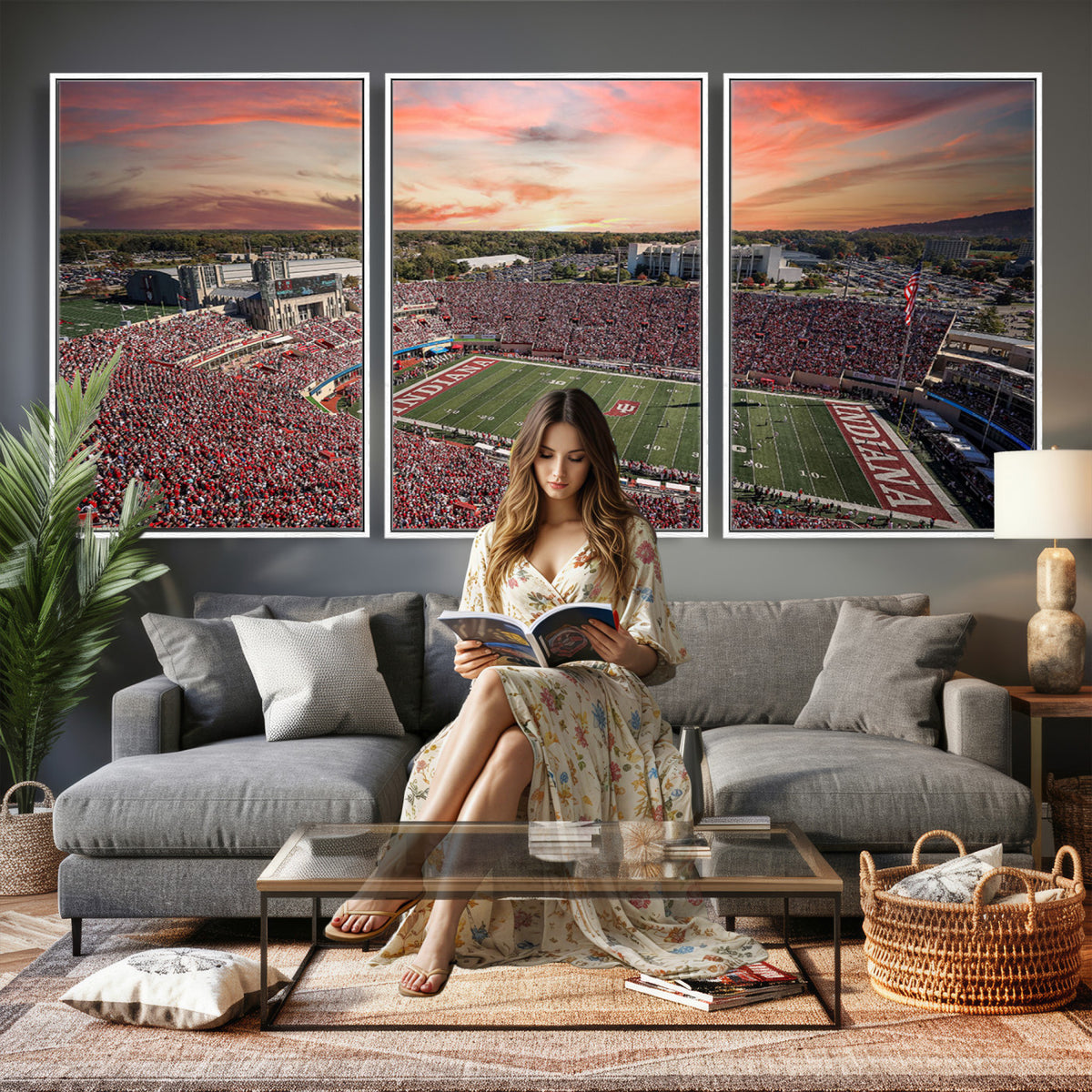 51135-MGV-CV-36X24 - Indiana Memorial Stadium Wall Art Canvas Print