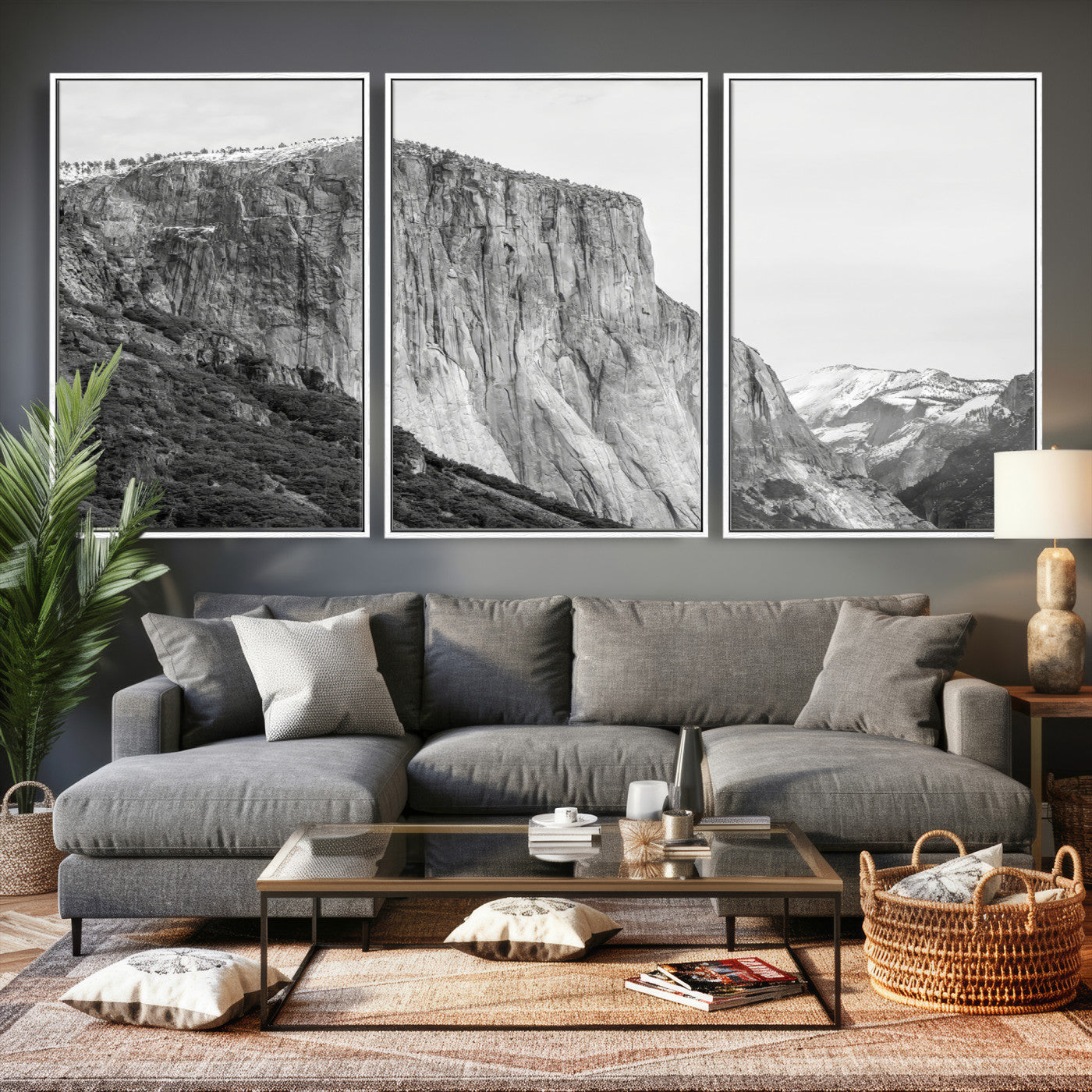 39393420-MGV-CV-36X24 - El Capitan Yosemite Mountain Wall Art – Yosemite Cliff Canvas Print, Rugged Terrain and Timeless Wilderness Decor for Office, Living Room or Cabin