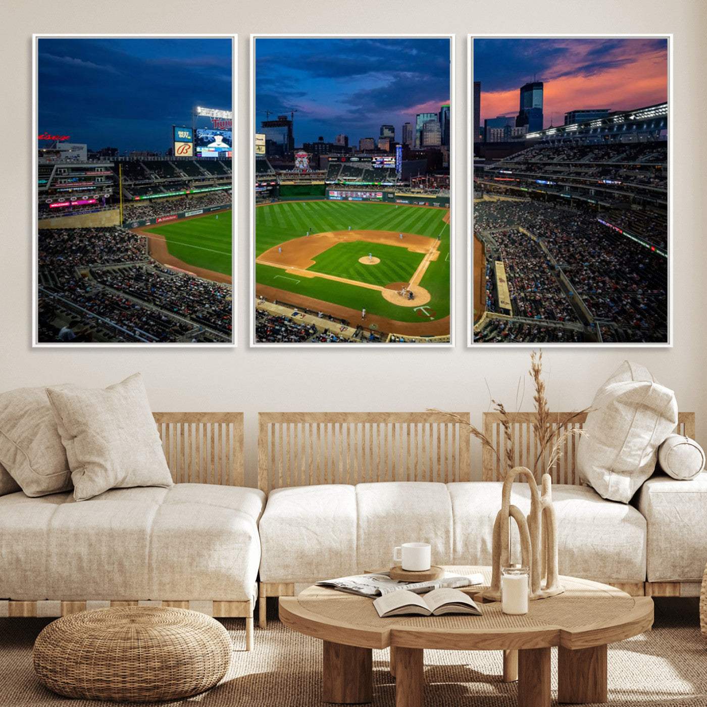 68222753-MGV-CV-36X24-Target Field Wall Art Canvas Print, Baseball Stadium Print, Minneapolis Major League Baseball's Minnesota Twins