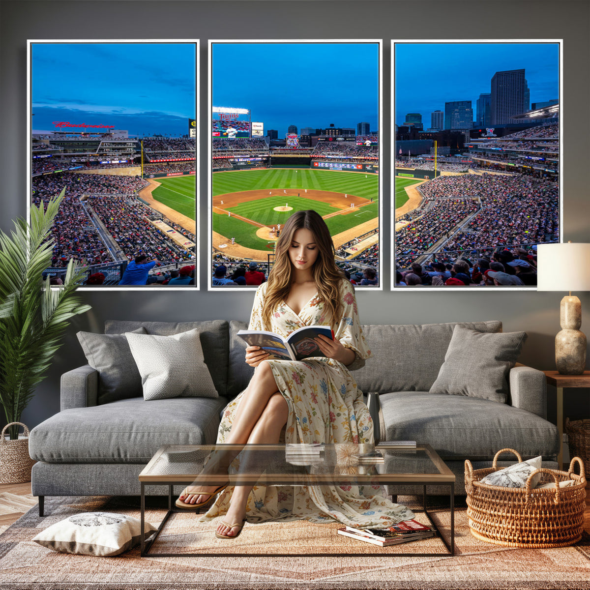 77273035-MGV-CV-36X24 - Target Field Stadium Wall Art Canvas Print, Minnesota Twins