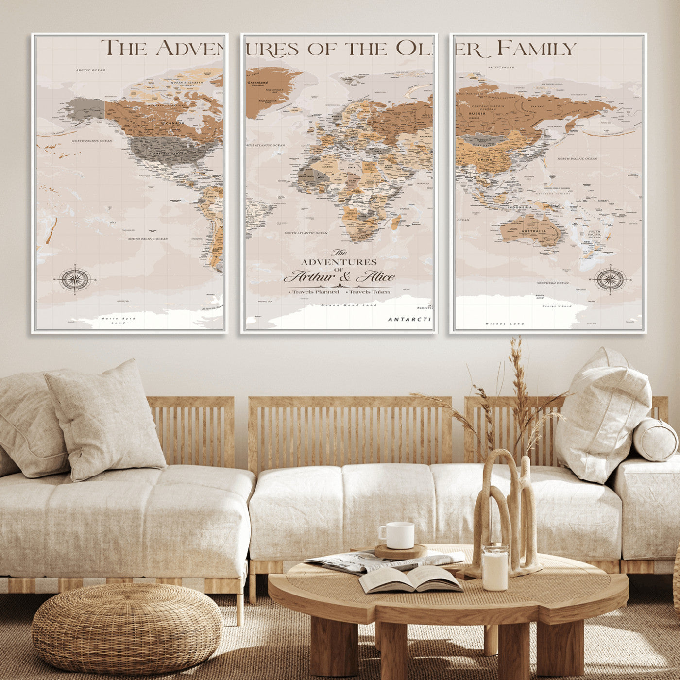MGV-FC-60X30-3P - World Travel Map with Pins – Push Pin Maps of Where I've Been, Framed Wall Map for Travel Memories,