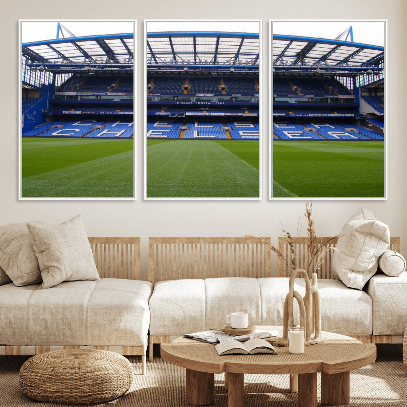 38616413CHELSA-MGV-CV-36X24-Stamford Bridge Chelsea Football Stadium Canvas Wall Art Print – Immersive Stadium Experience for Soccer Fans – Ready to Hang