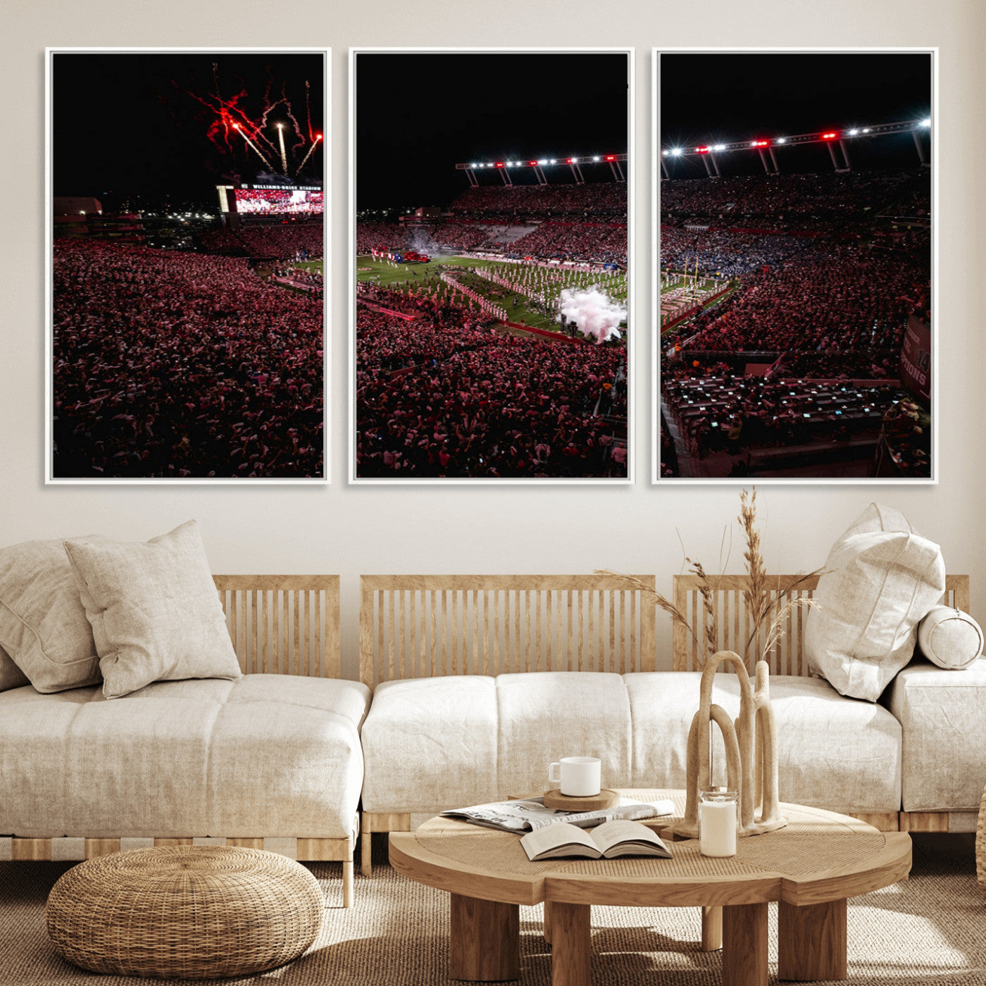 60690191-MGV-FC-60X30-3P - William Brice Stadium Wall Art Print – Baseball Game Room Artwork Print for Basement Dorm, Home, Office