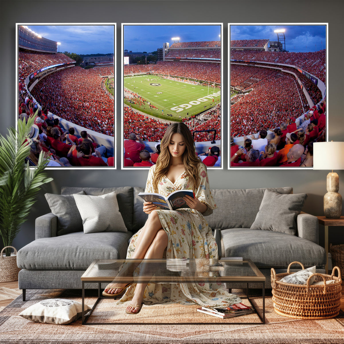 10244378-MGV-CV-36X24 - Dooley Stadium Wall Art, Sports Arena Canvas Print, Dooley Field, Home Bar Wall Decor