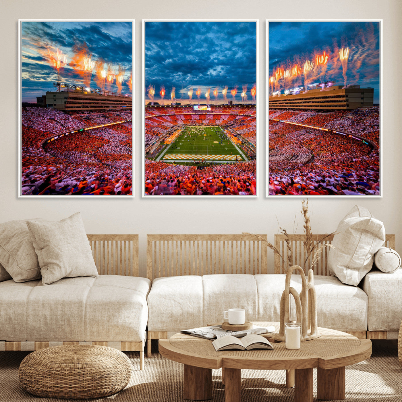 MGV-FC-60X30-3P - Tennessee Neyland Stadium Wall Art Print, Sports Arena Canvas Wall Art, Panoramic Stadium Canvas