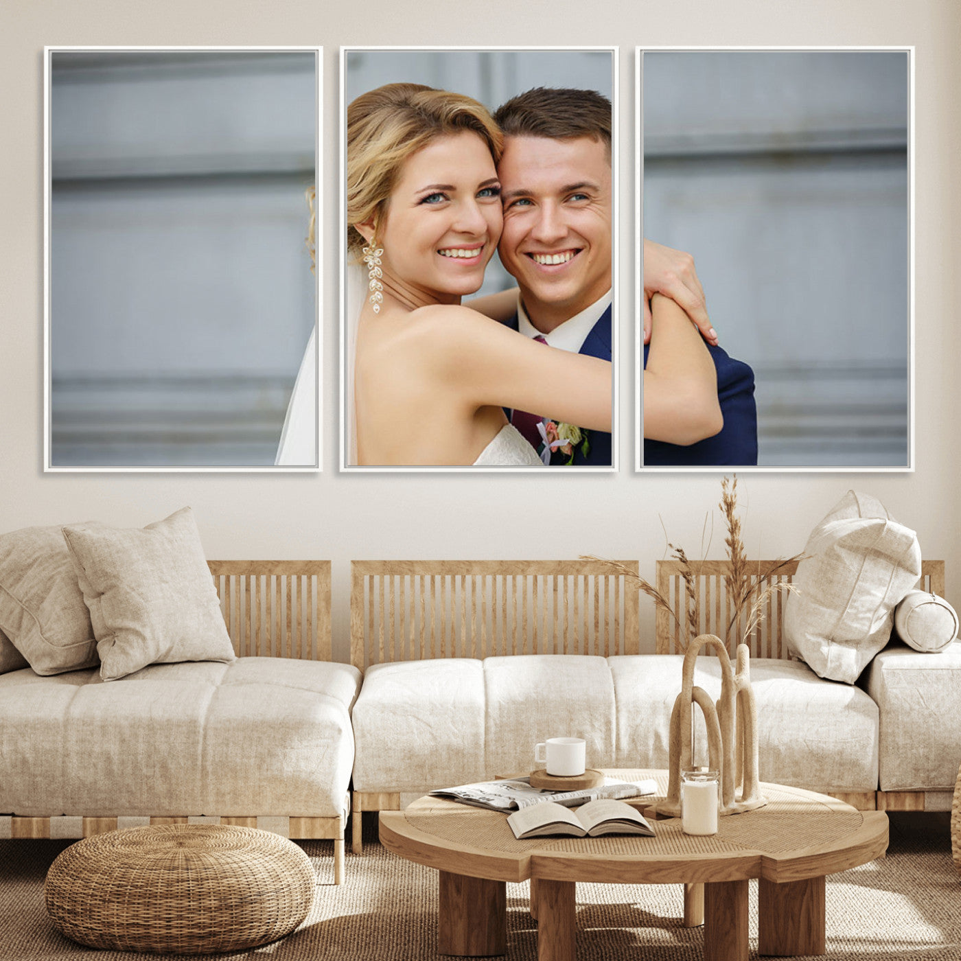MGV-FC-60X30-3P - Create Your Own Photo Framed Canvas Print - Custom Personalized Wall Art Print for Gift