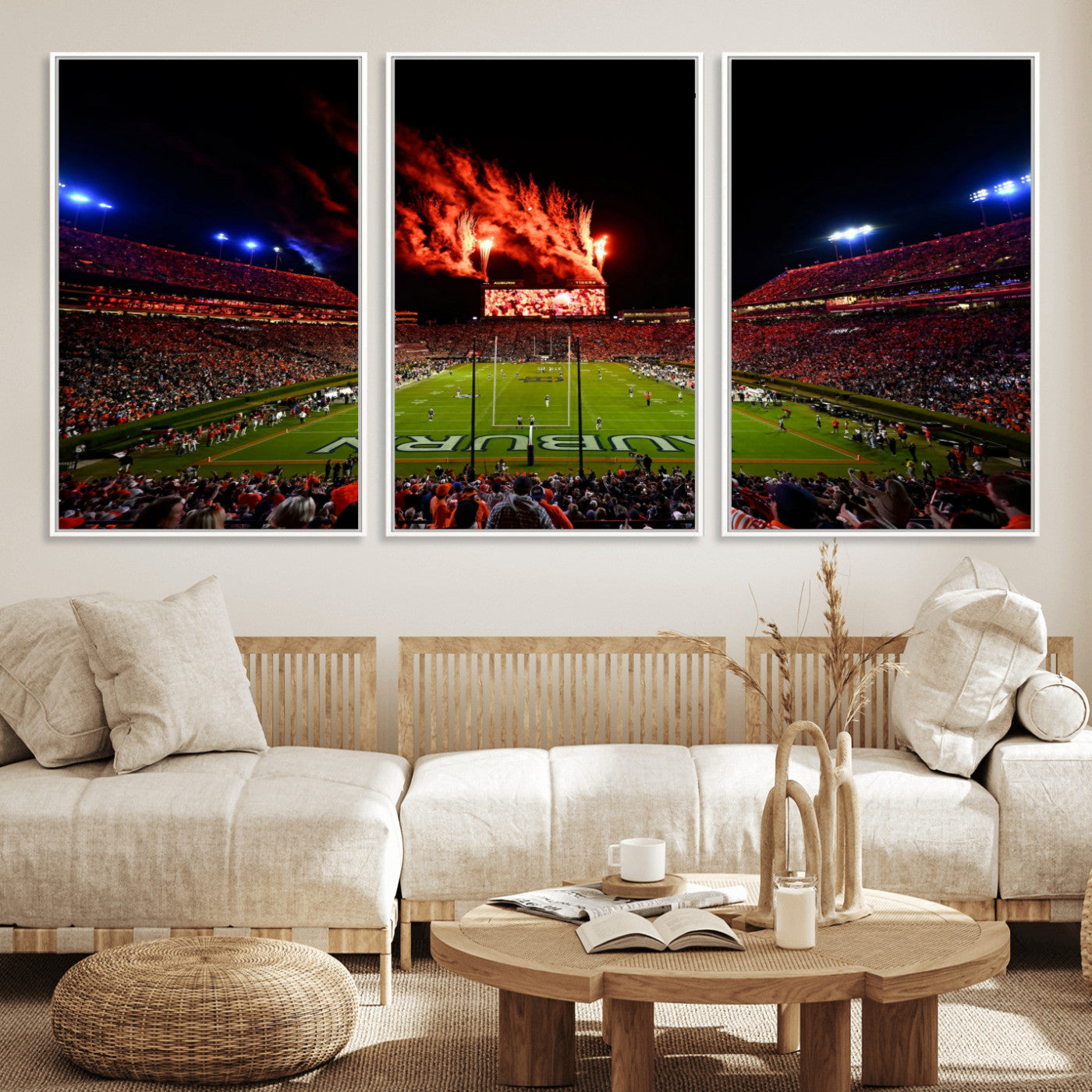 59046876-MGV-FC-60X30-3P_White-Jordan-Hare Stadium Wall Art Canvas Print, Football Stadium Aerial View, College Sports Art for Man Cave or Game Room (Copy)