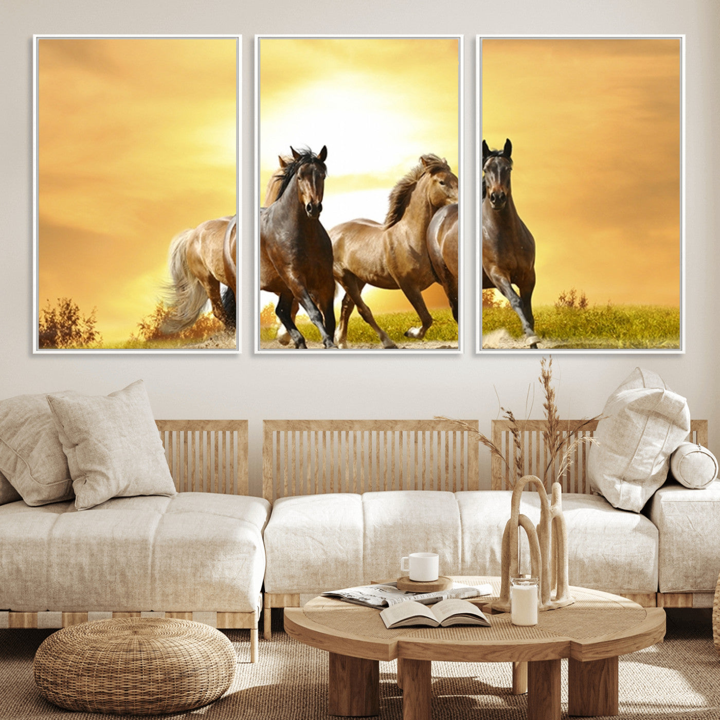 MGV-FC-60X30-3P - Wild Horses Wall Art Canvas Print