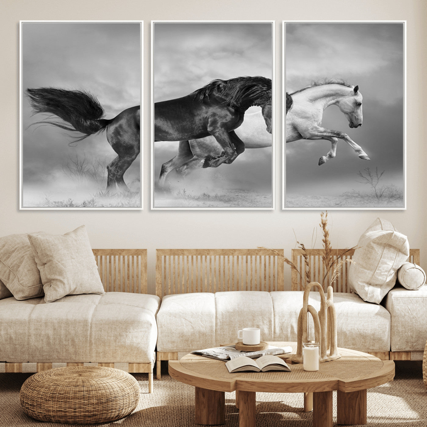 MGV-FC-60X30-3P - Wild Horses Wall Art Canvas Print
