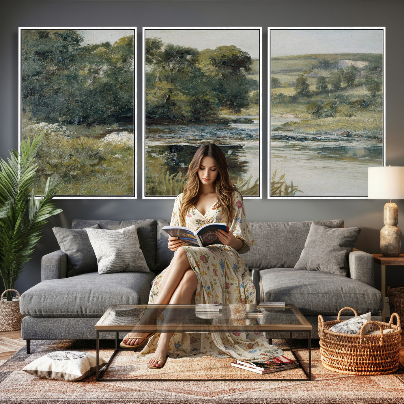 63256010-MGV-CV-36X24 - Edward Mitchell Bannister Streamside Wall Art Canvas Print