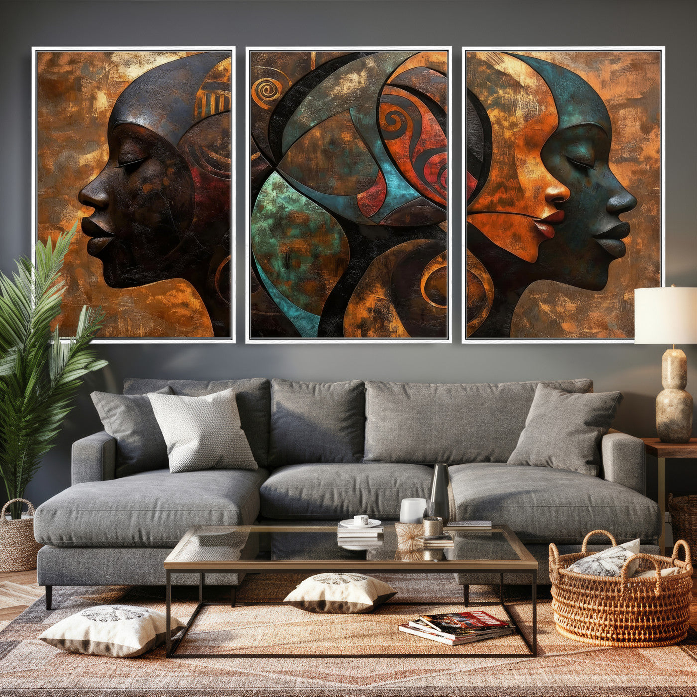 81517886-MGV-CV-36X24 - Abstract Afro American Women Wall Art Canvas Print