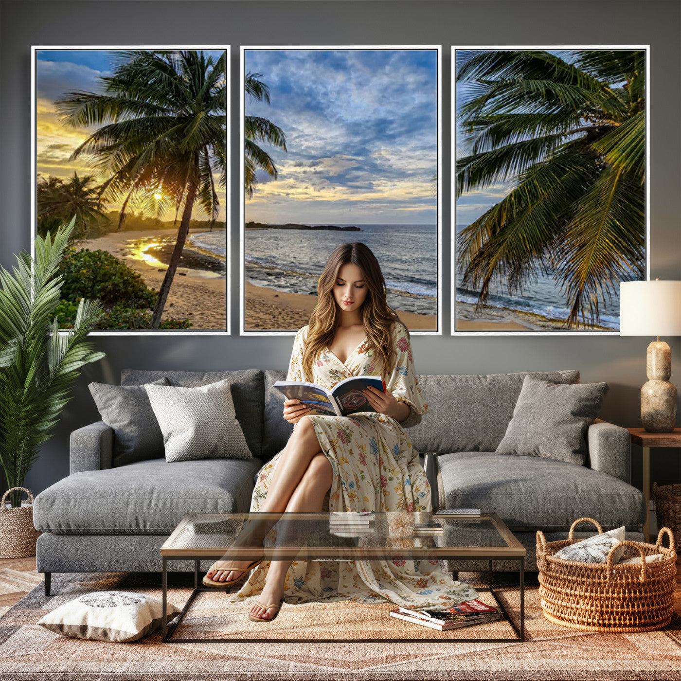 40002010-MGV-CV-36X24 - Mar Chiquita Beach Puerto Rico Canvas Wall Art, Manati Caribbean Coastal Photography Print, Tropical Ocean Sunset Decor