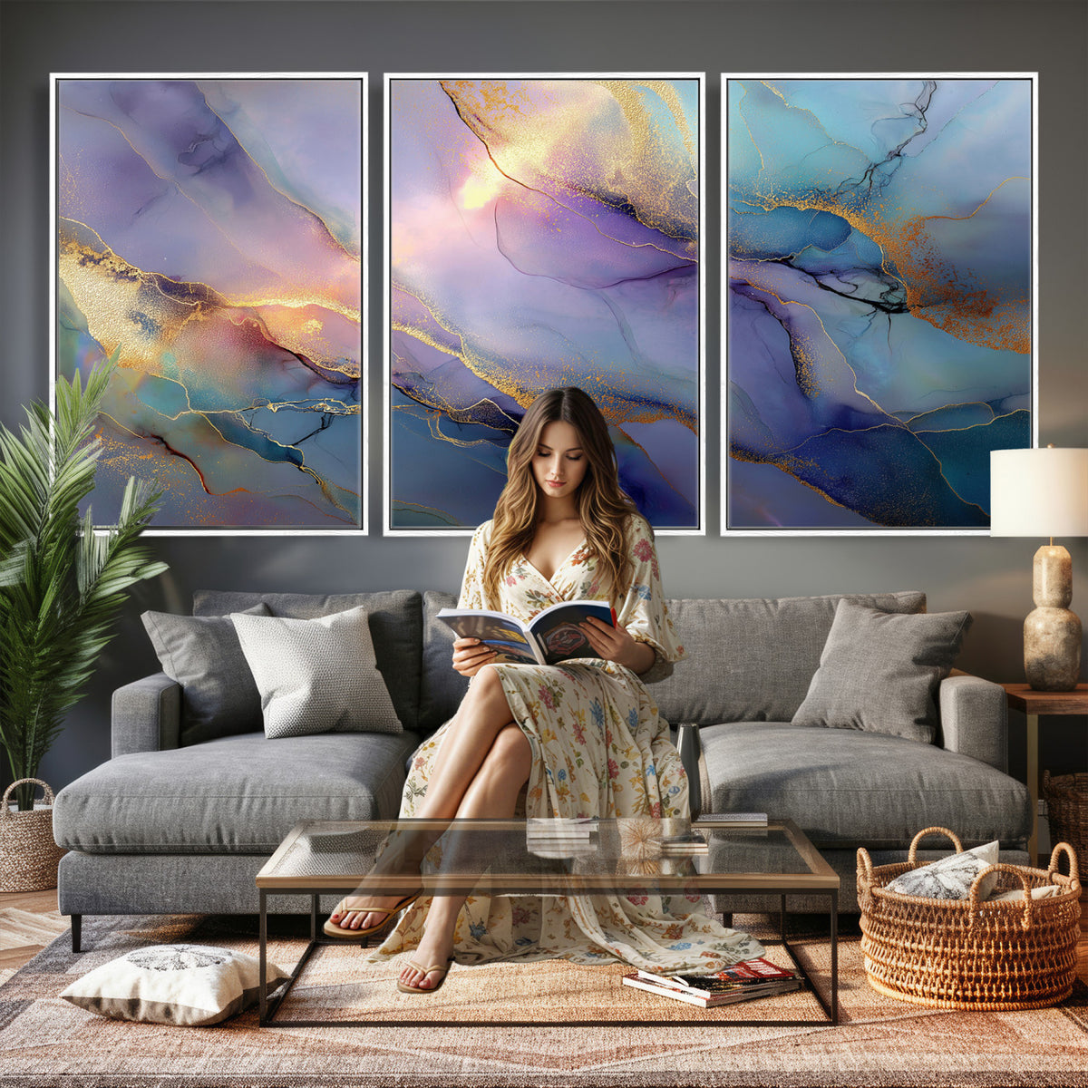 50939878-MGV-CV-36X24 - Colorful Abstract Canvas Wall Art Print, Vibrant Popup Color Art Print