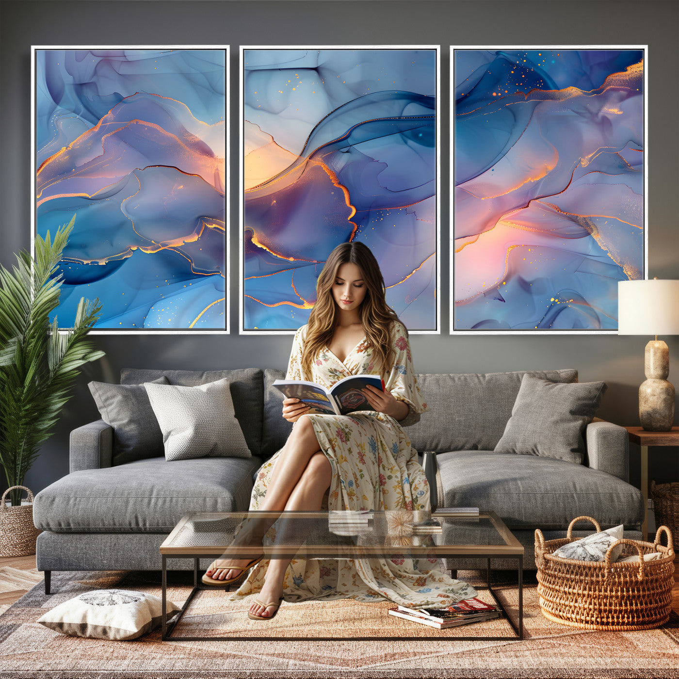 13710509-MGV-CV-36X24 - Colorful Abstract Canvas Wall Art Print, Vibrant Popup Color Art Print