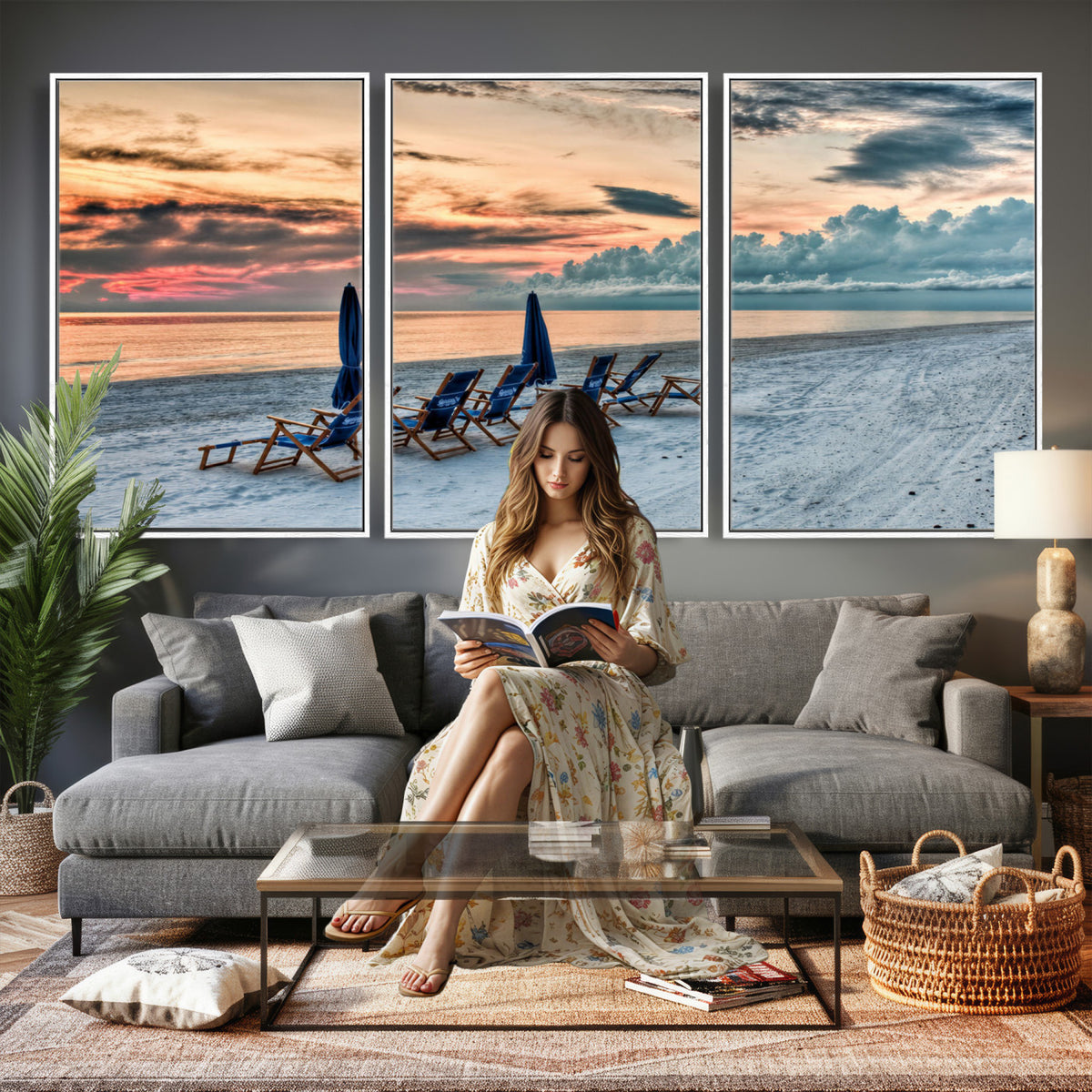 17237006-MGV-CV-36X24 - Serene Gulf Solitude Wall Art Canvas Print