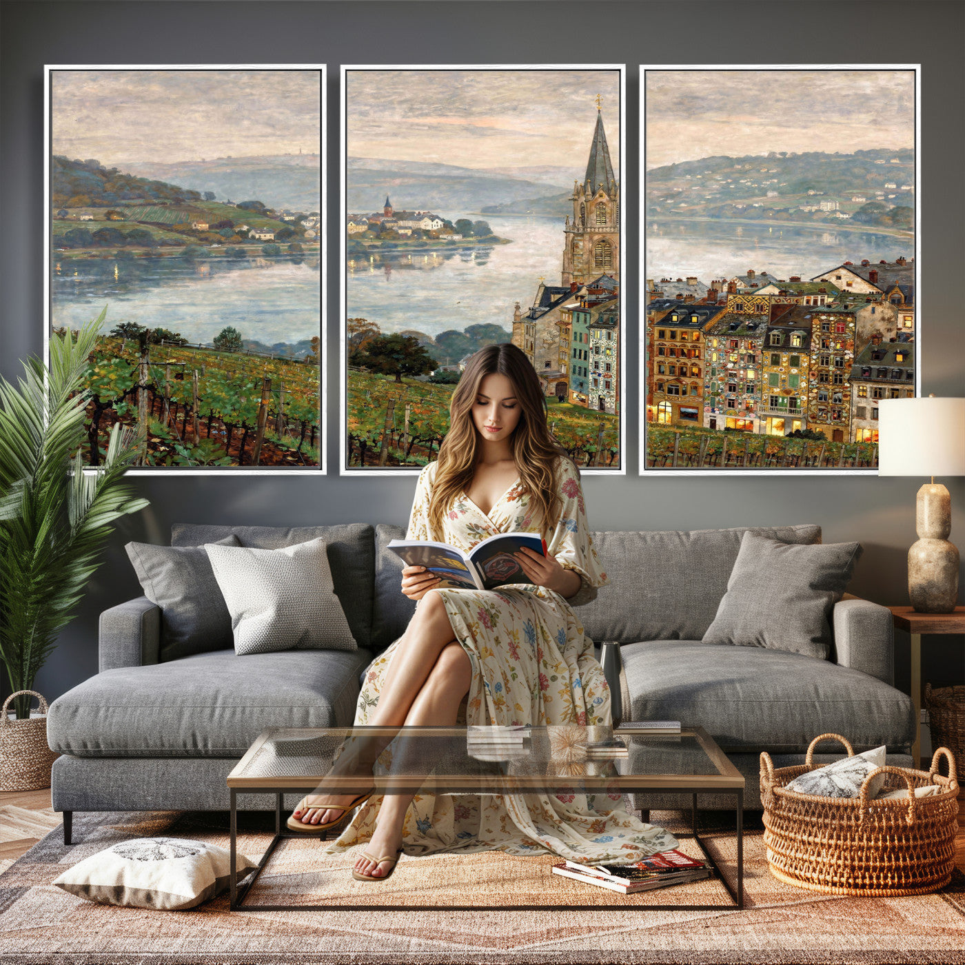 62626662-MGV-CV-36X24 - Mosel City Mosel River by Nicolai Astudin Wall Art Canvas Print