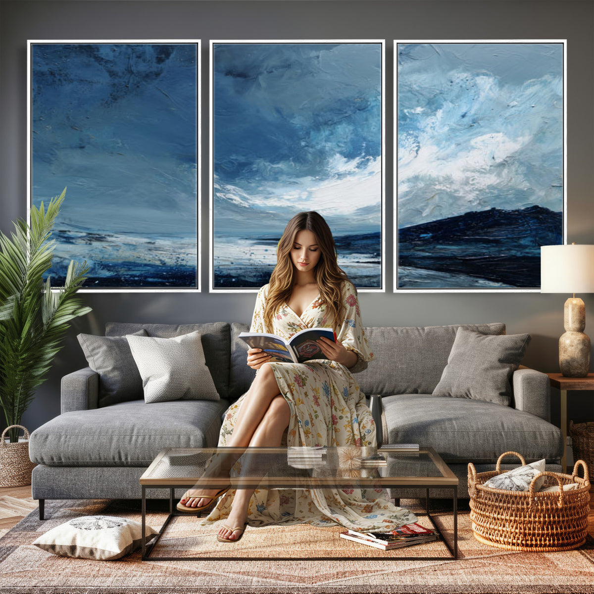 66685630-MGV-CV-36X24 - Extra Large Abstract Wall Art Canvas Print
