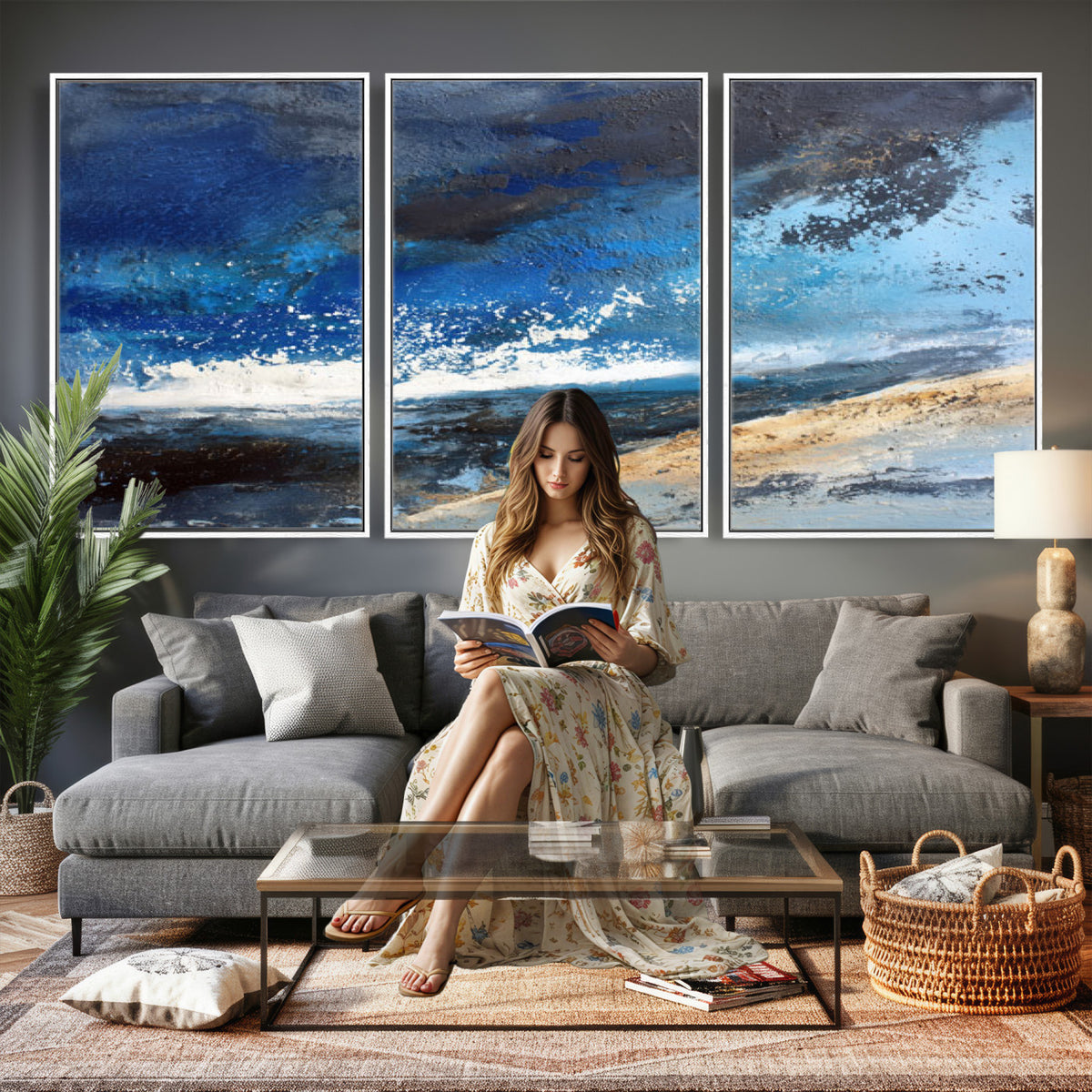 72157369-MGV-CV-36X24 - Extra Large Abstract Wall Art Canvas Print