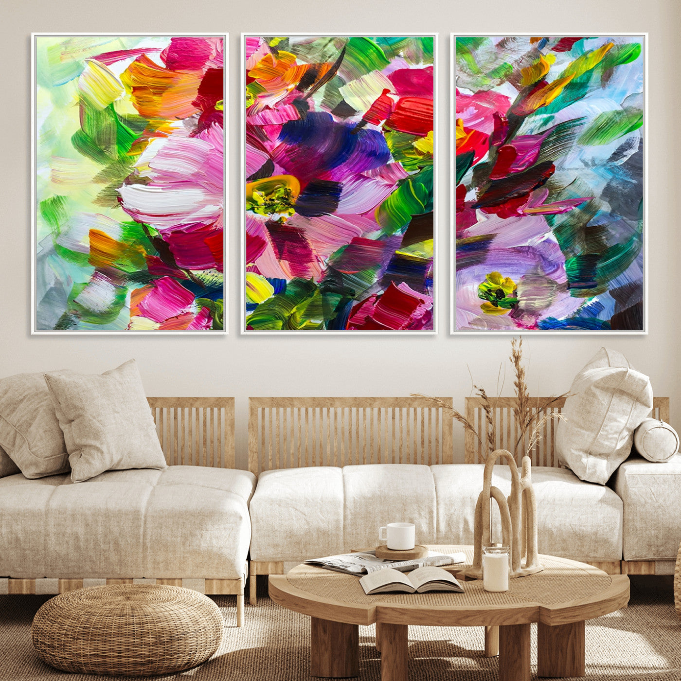 MGV-FC-60X30-3P - Oil Flower Abstract Canvas Print