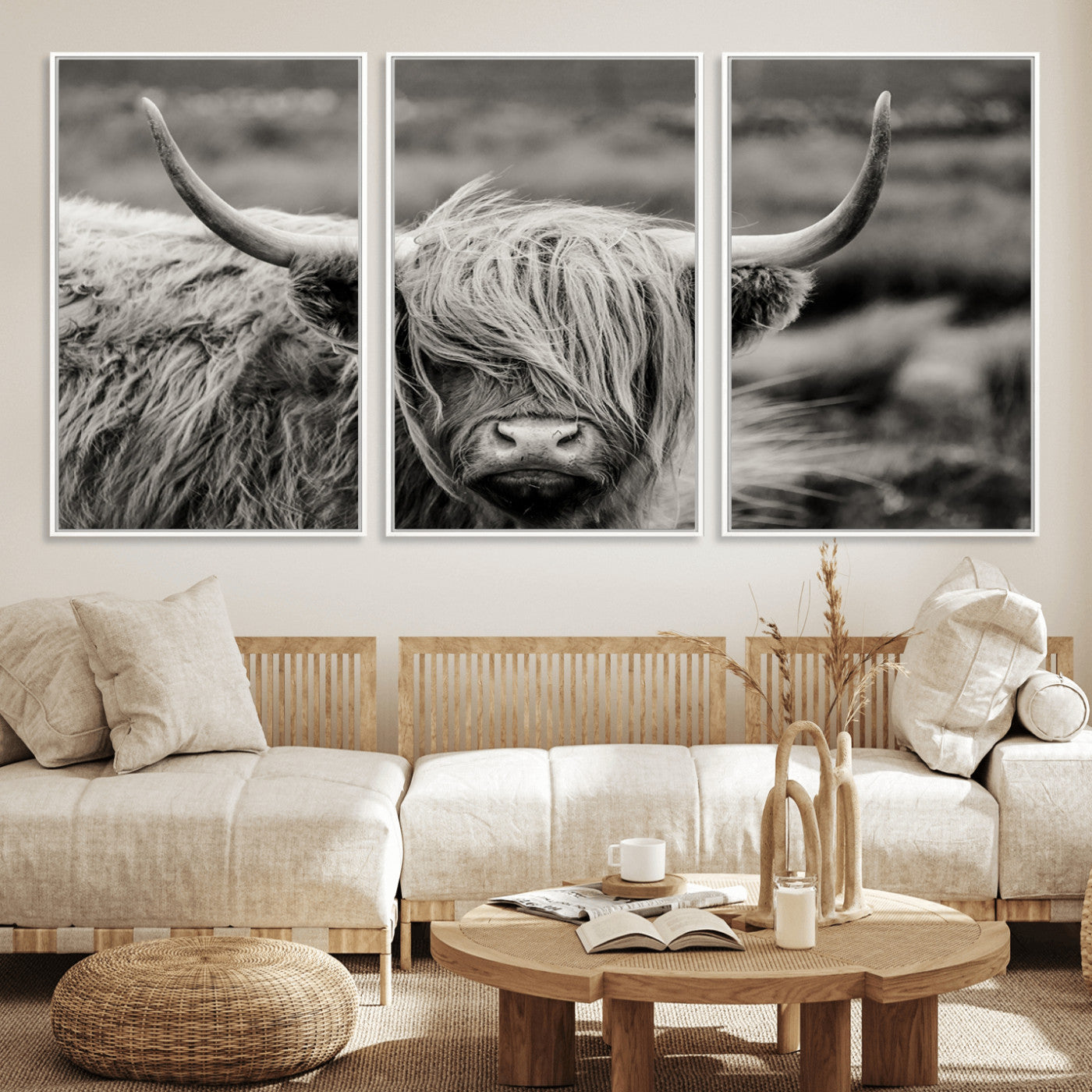67365-MGV-CV-36X24-Cow Focus Canvas Wall Art Print