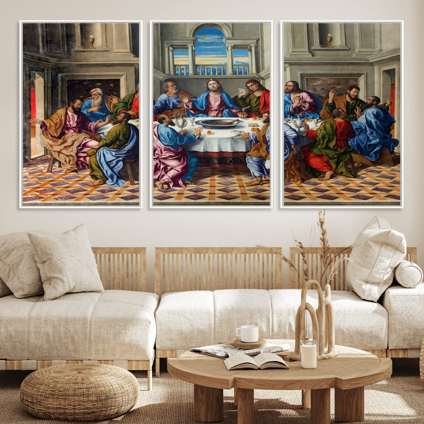 MGV-FC-60X30-3P - The Last Supper Multi Panel Canvas Wall Art