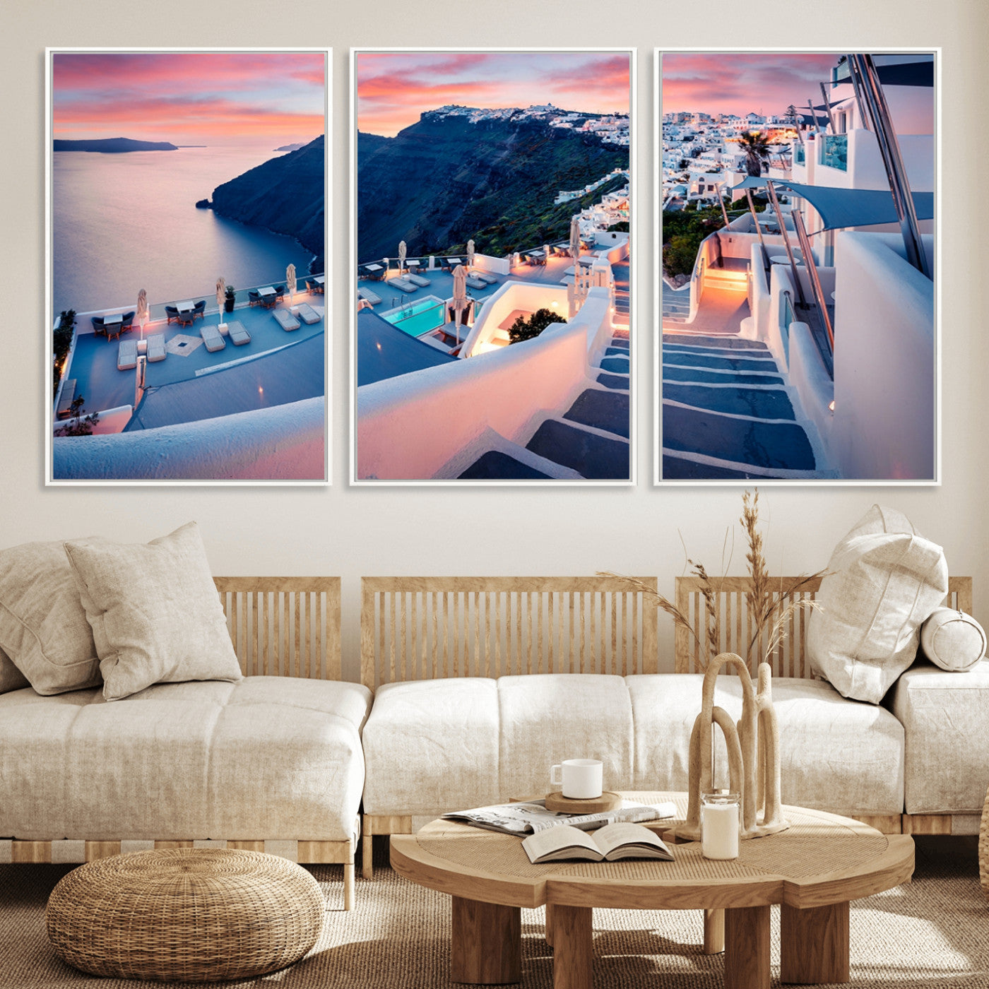 35350-MGV-CV-36X24-Santorini Island Wall Art Canvas Print