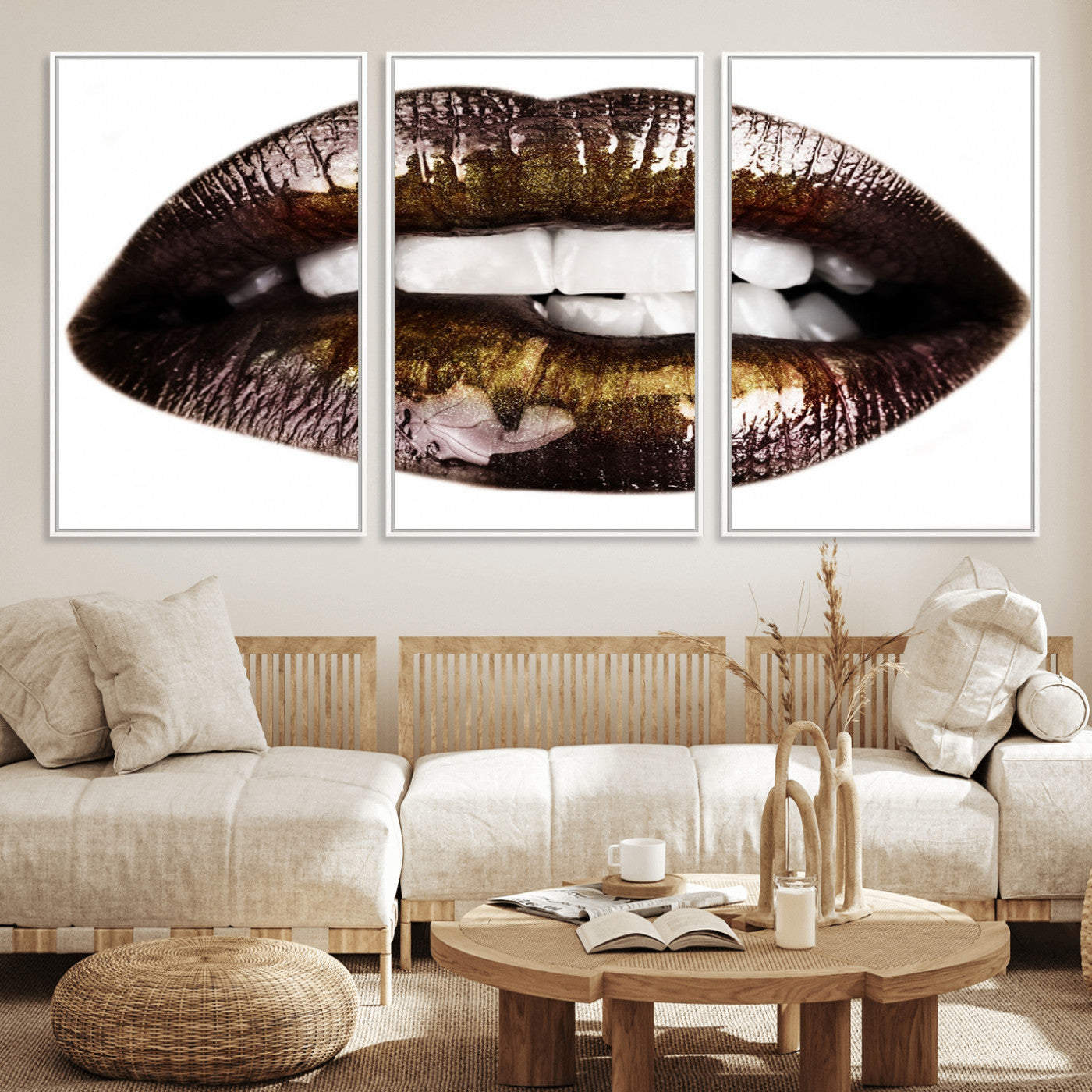 67580-MGV-CV-36X24-Close Up Lips Wall Art Canvas Print