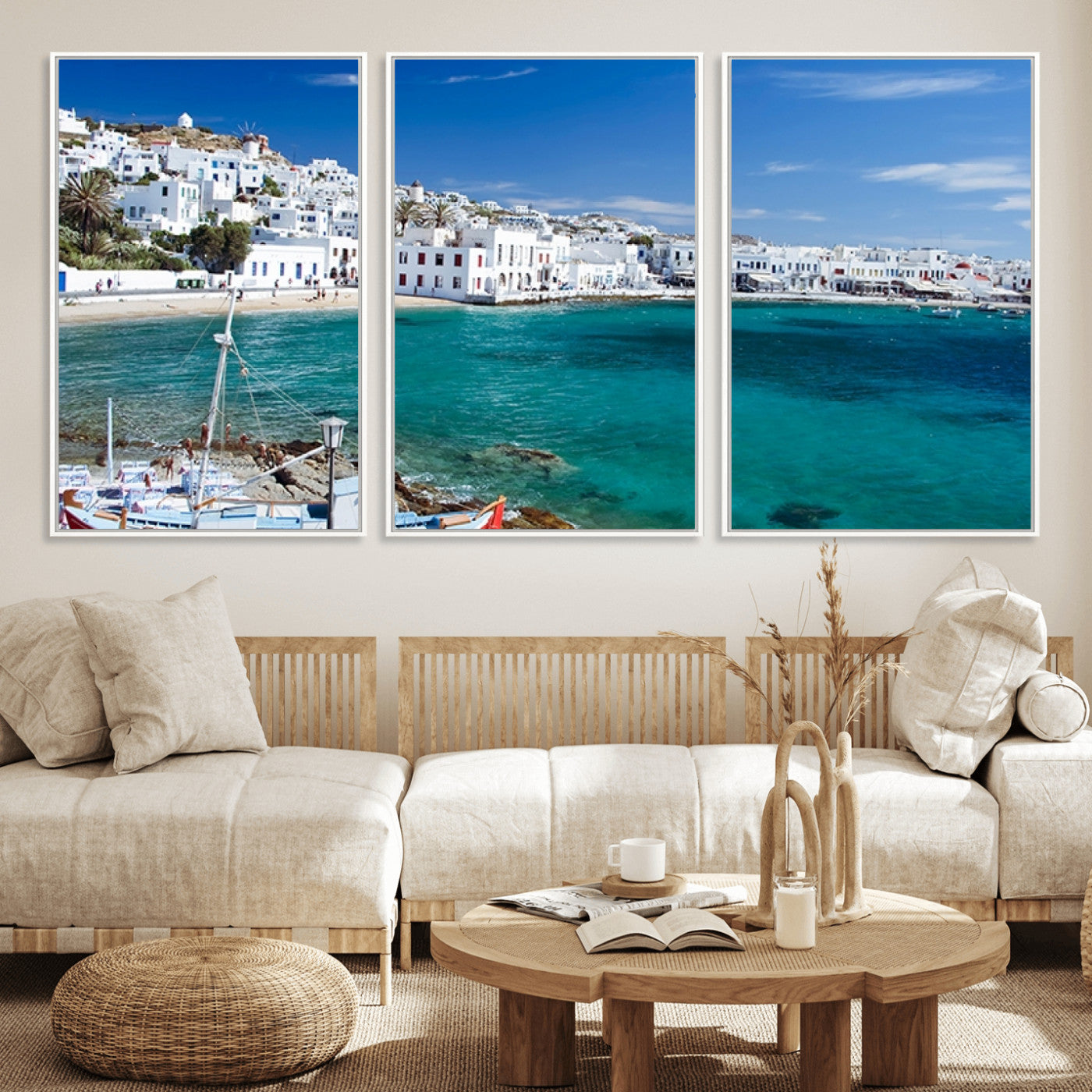 MGV-FC-60X30-3P - Santorini Wall Art Canvas Print