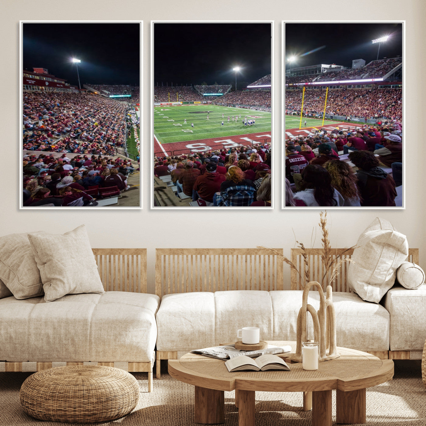 56191-MGV-CV-36X24-American Football Wall Art Canvas Print, Stadium Sport Wall Art Print
