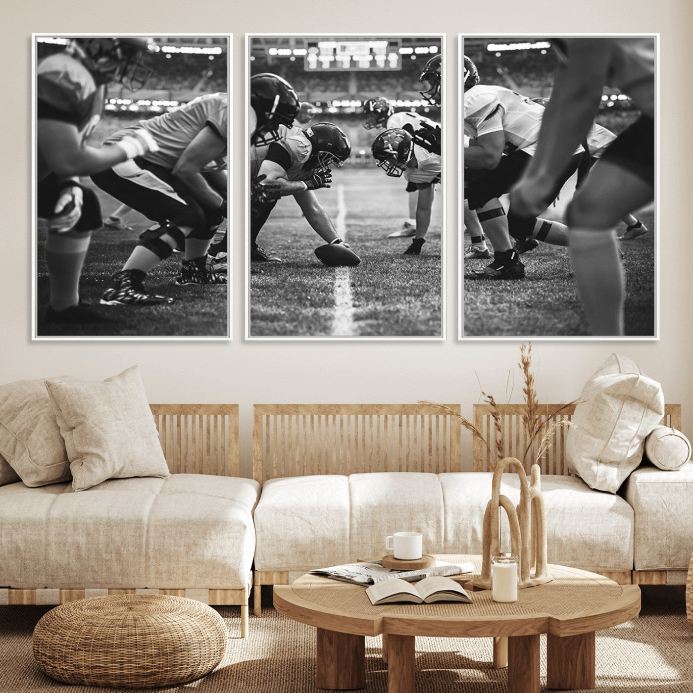 13273-MGV-CV-36X24-American Football Wall Art Canvas Print, Stadium Sport Wall Art Print