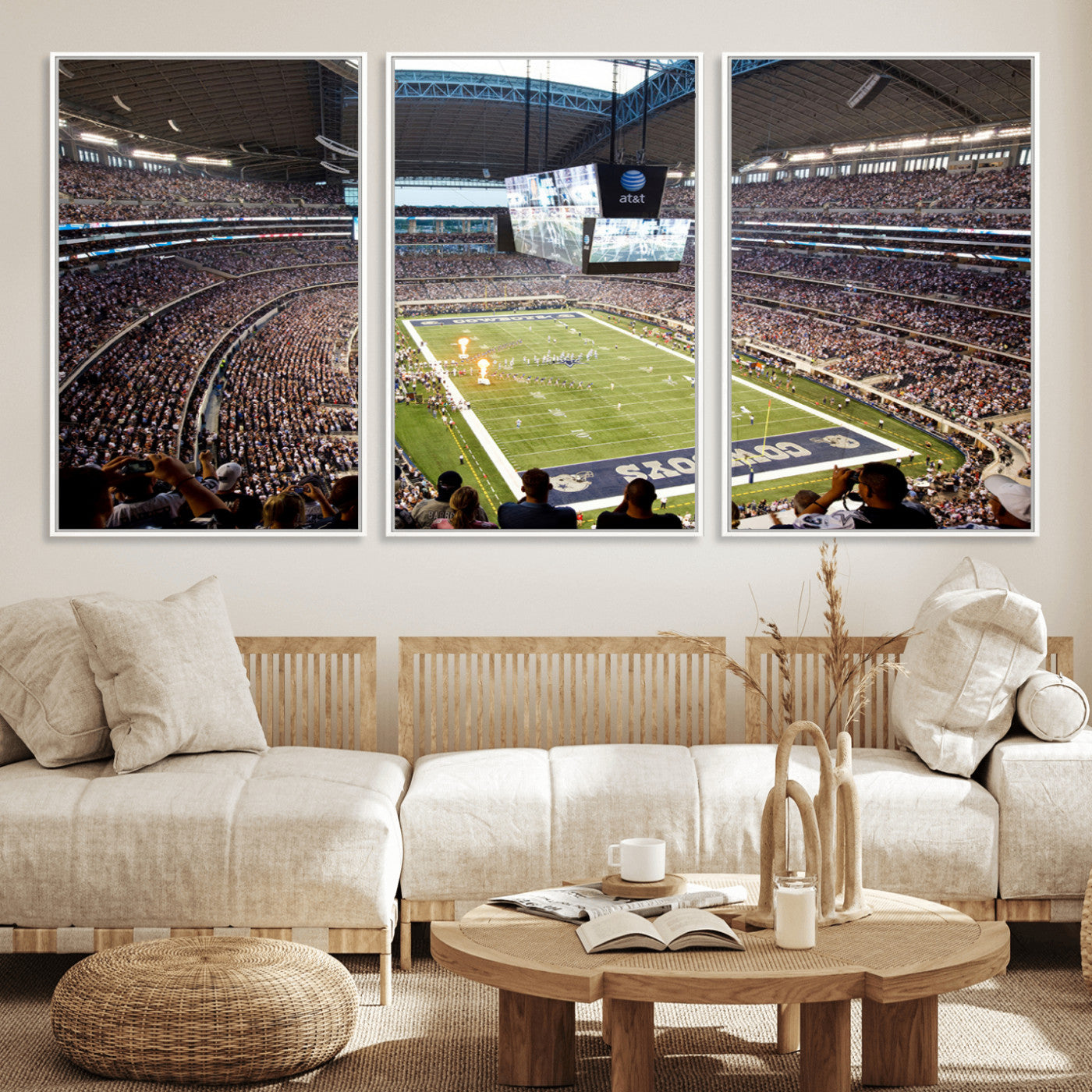 MGV-FC-60X30-3P - Dallas Cowboys Football Team Print - Arlington AT&T Stadium Wall Art Canvas Print