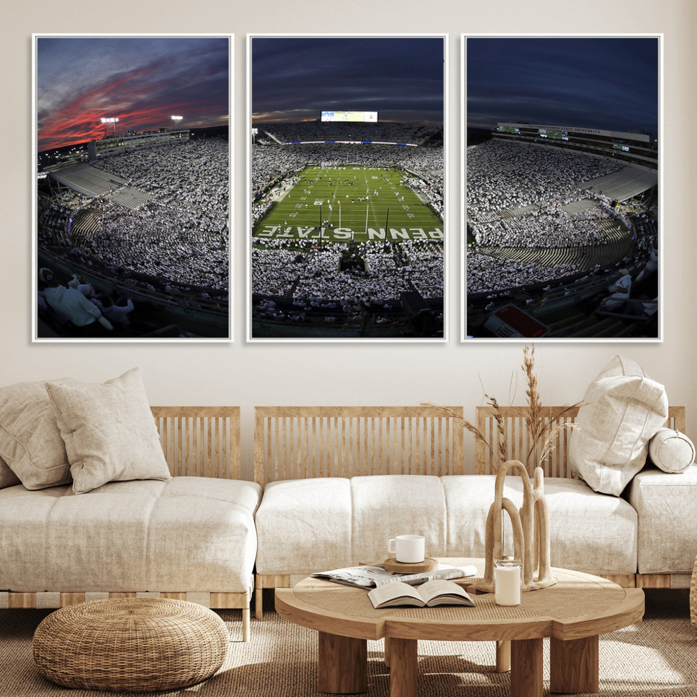 MGV-FC-60X30-3P - Penn State University Nittany Lions Football Team Print - University Park Beaver Stadium Wall Art