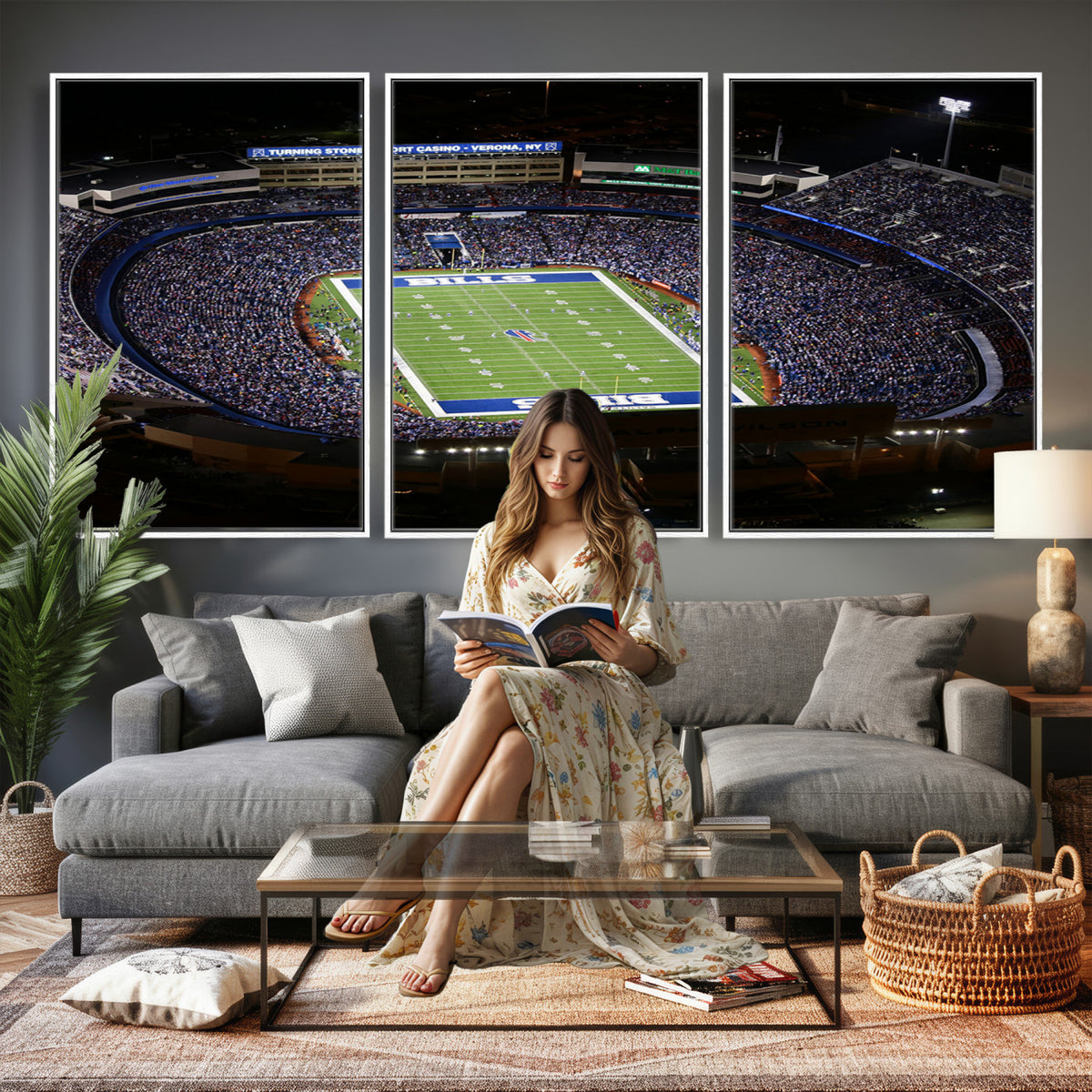 19030-MGV-CV-36X24 - Buffalo Bills NFL Football Team Print, Highmark Stadium