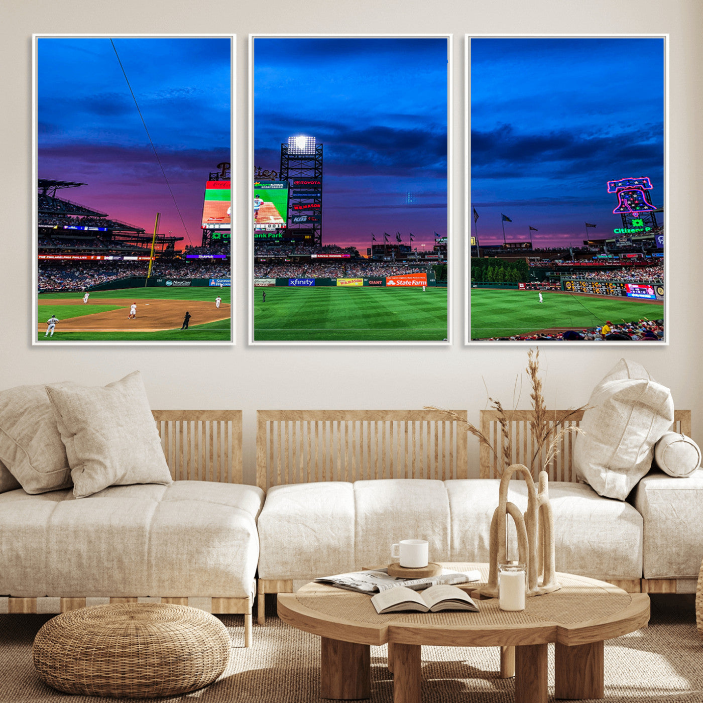 MGV-FC-60X30-3P - Philadelphia Phillies Baseball Team Print - Philadelphia Citizens Bank Park Stadium Canvas Wall Art